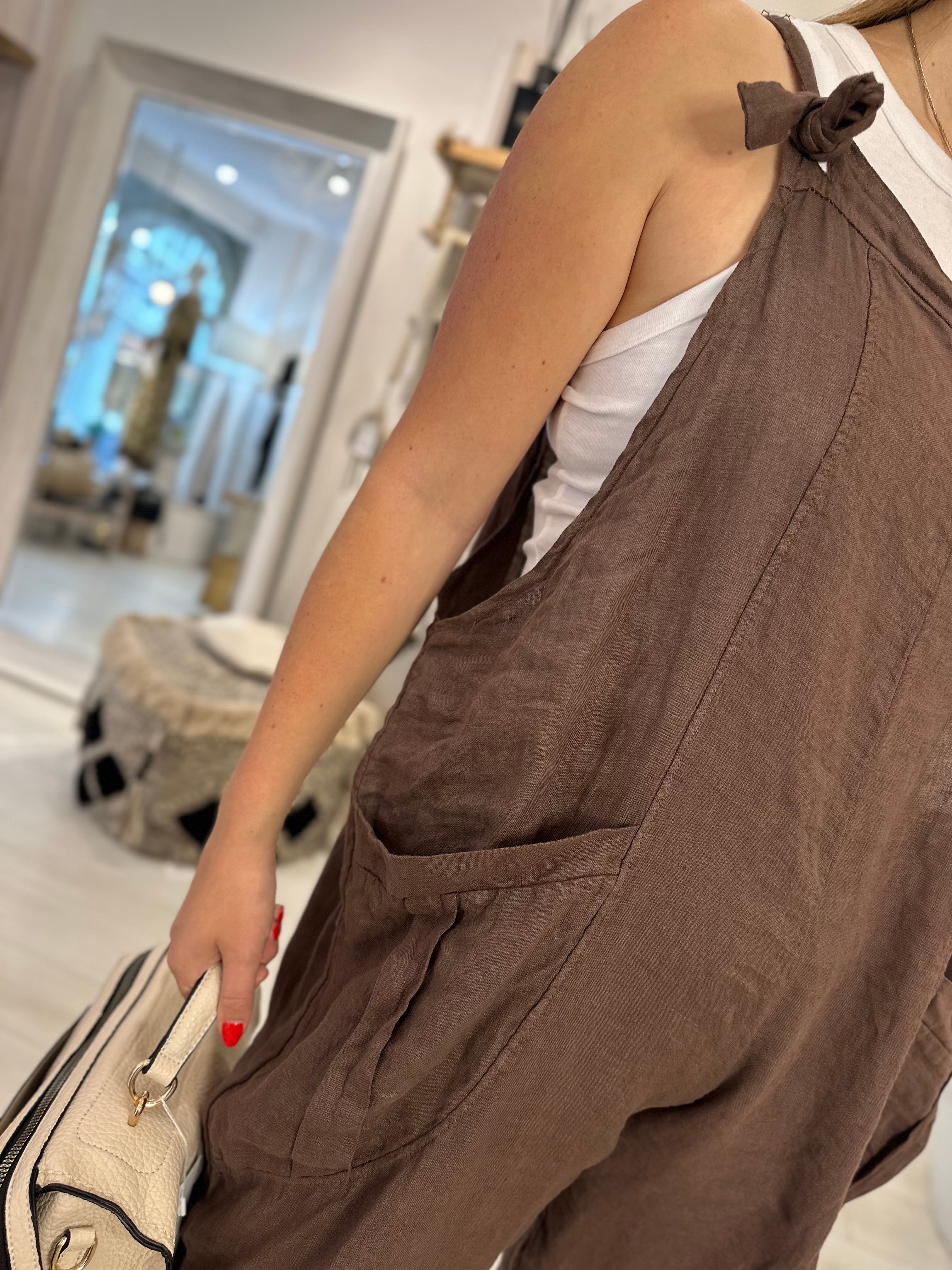 Linen Oversized Dungarees