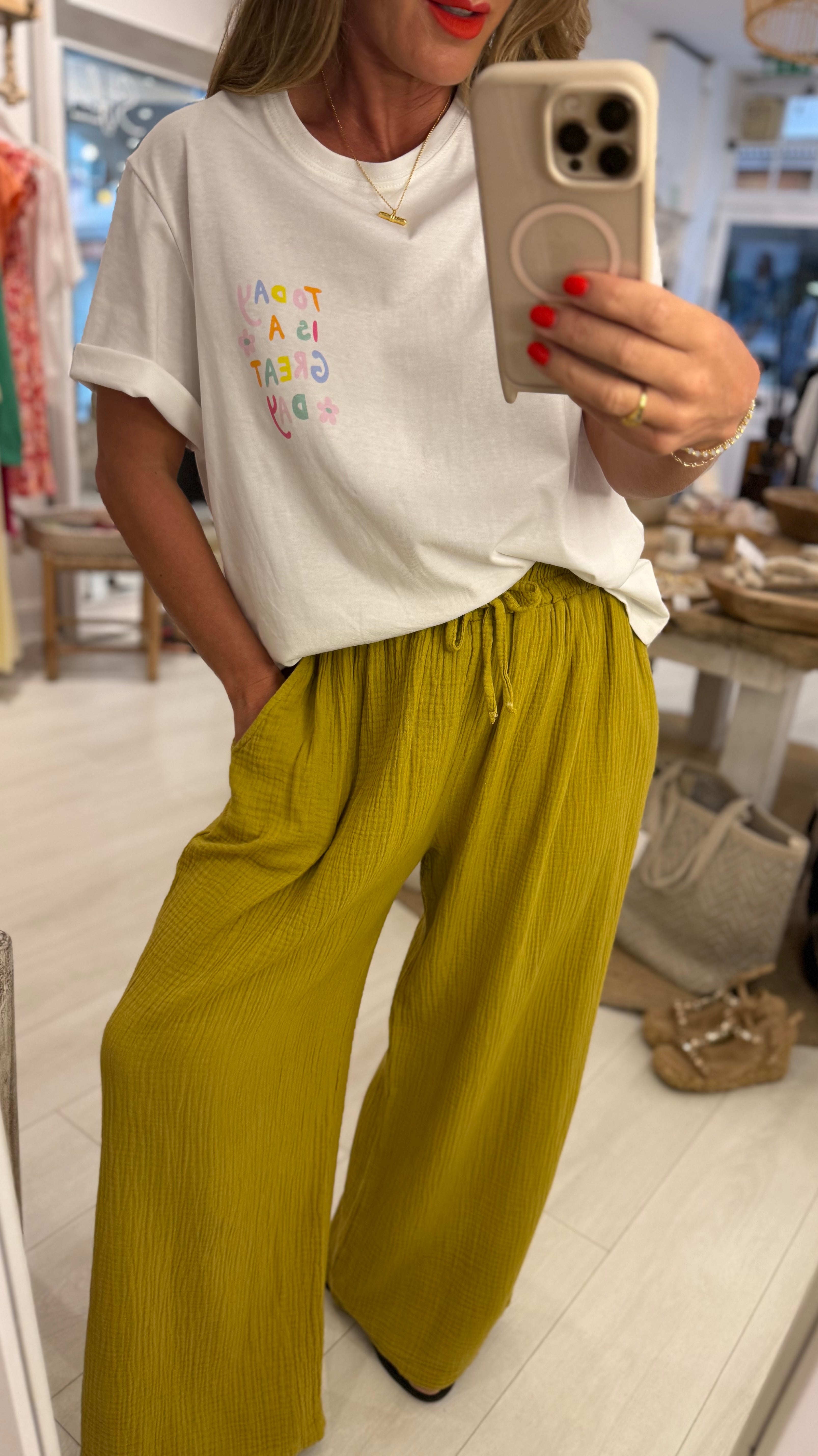Camden Cheesecloth Wide Leg Trousers
