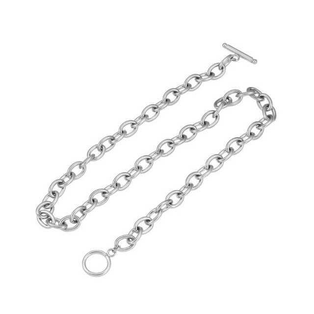 T-Bar chain necklace in silver