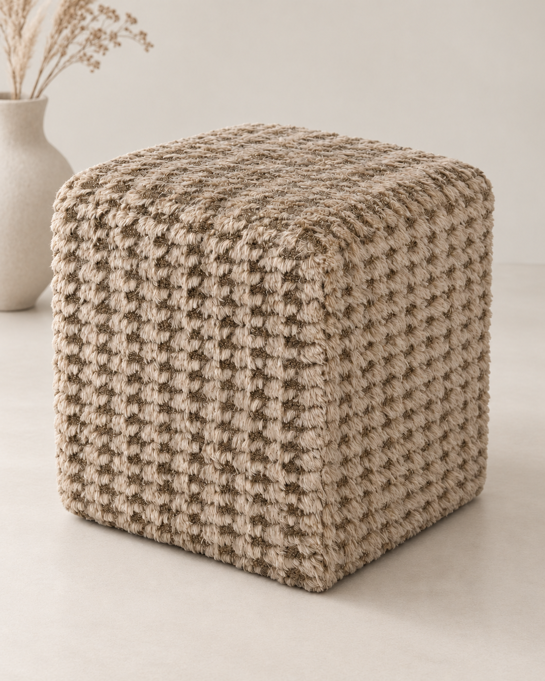 Boucle Houndstooth Stool