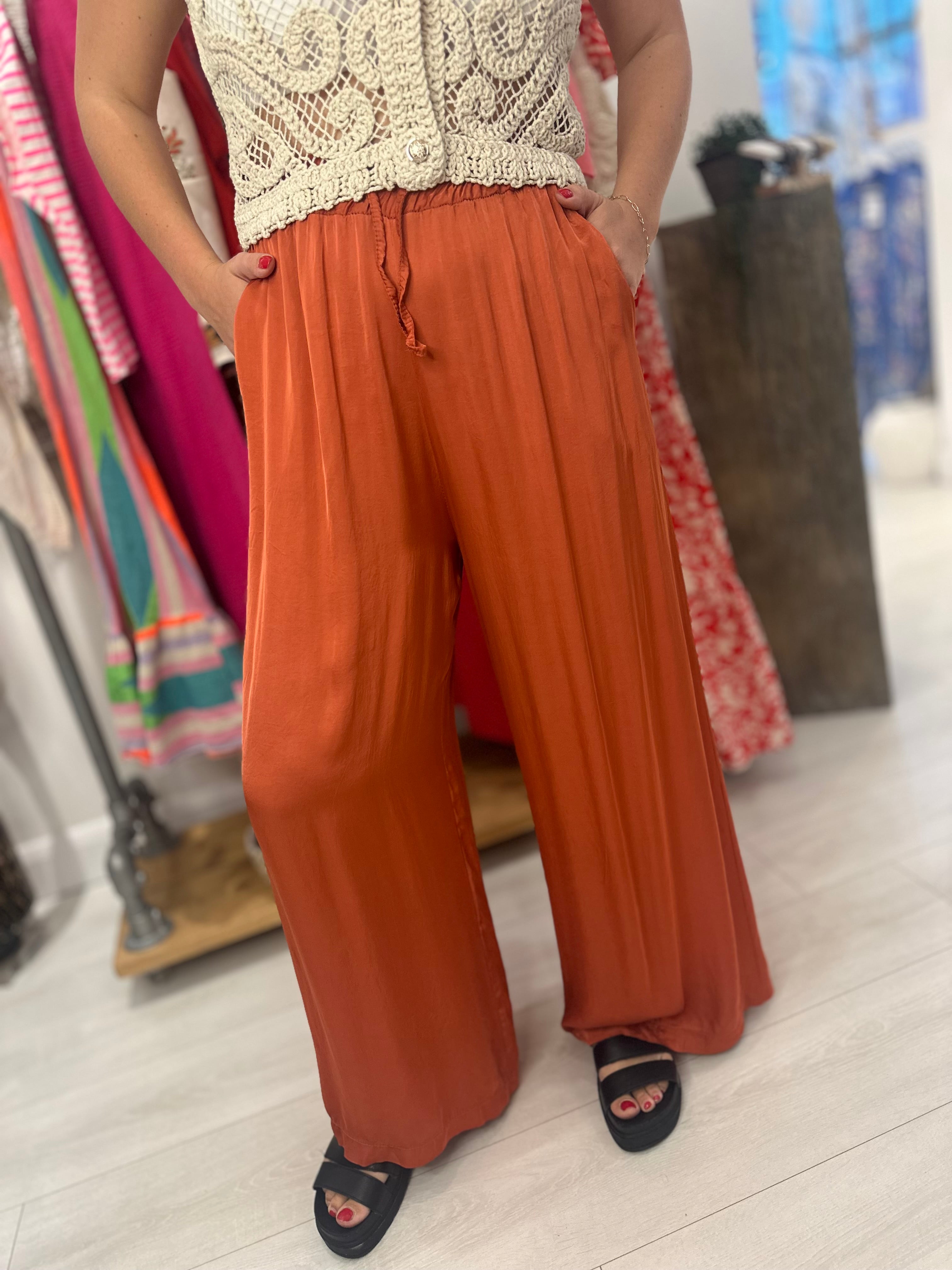 Ivy Satin Wide Leg Trouser