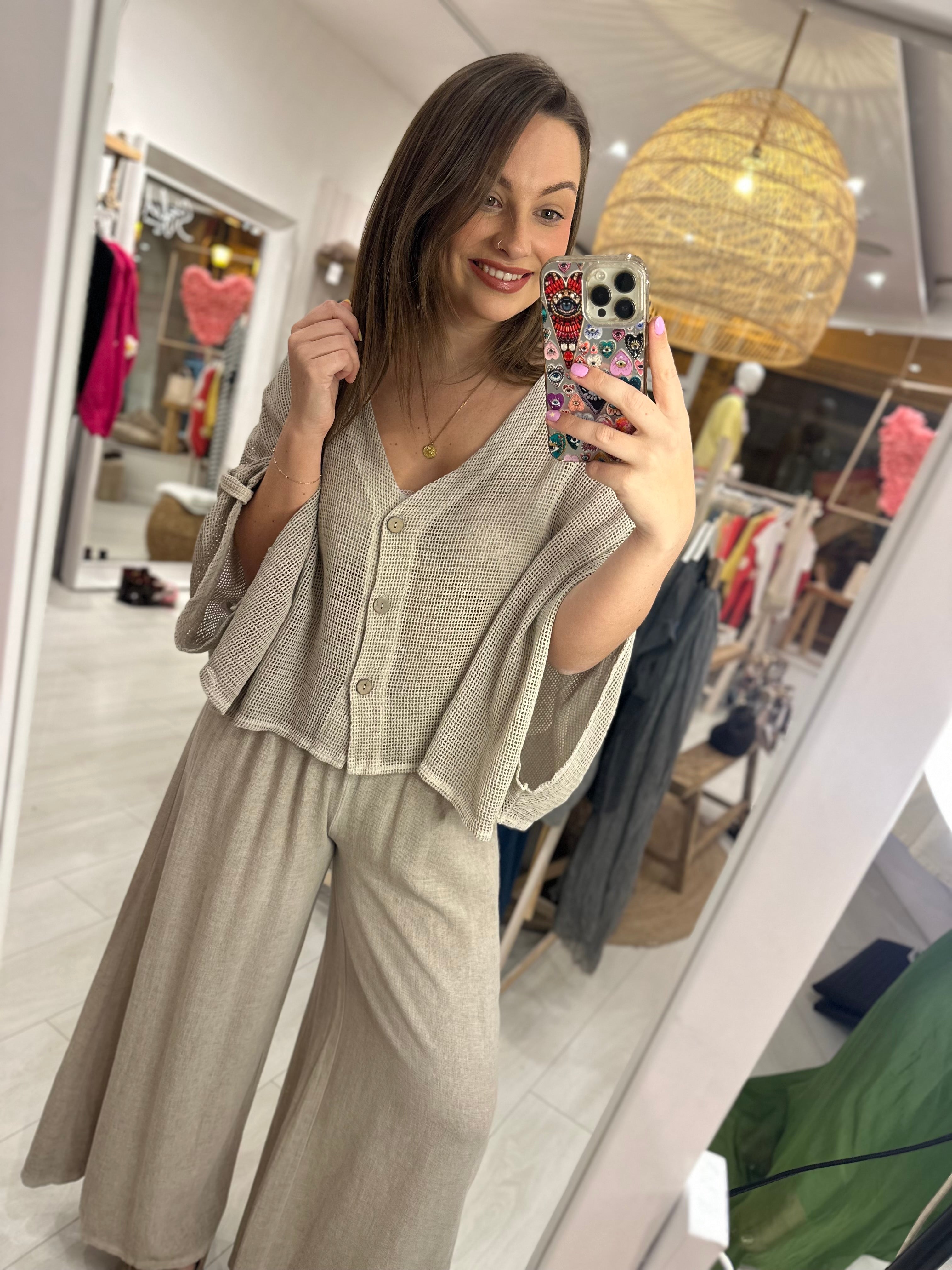 Carlotta Deep Waist Wide Leg Trousers