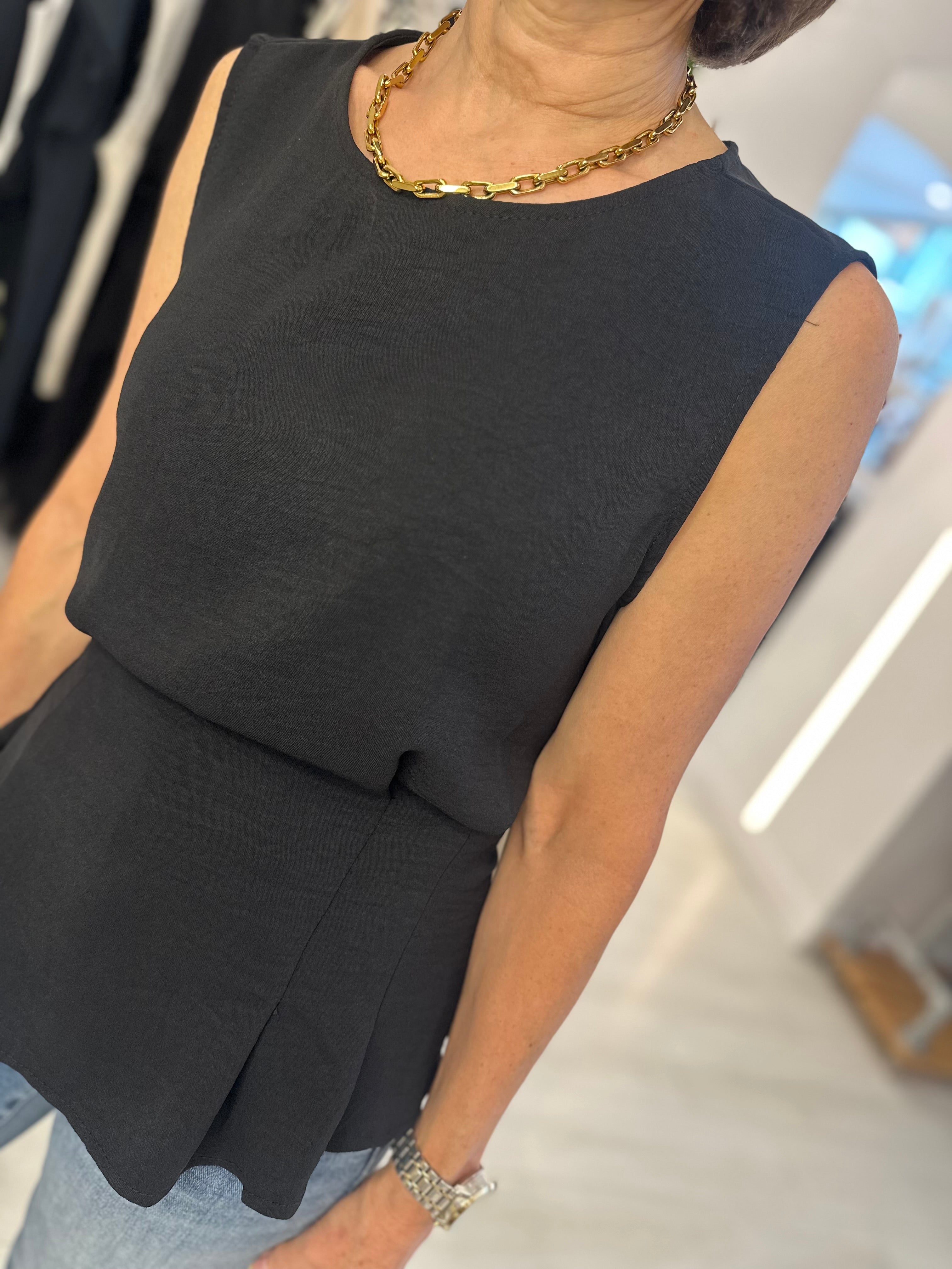 Pleated Tie-Back Vest