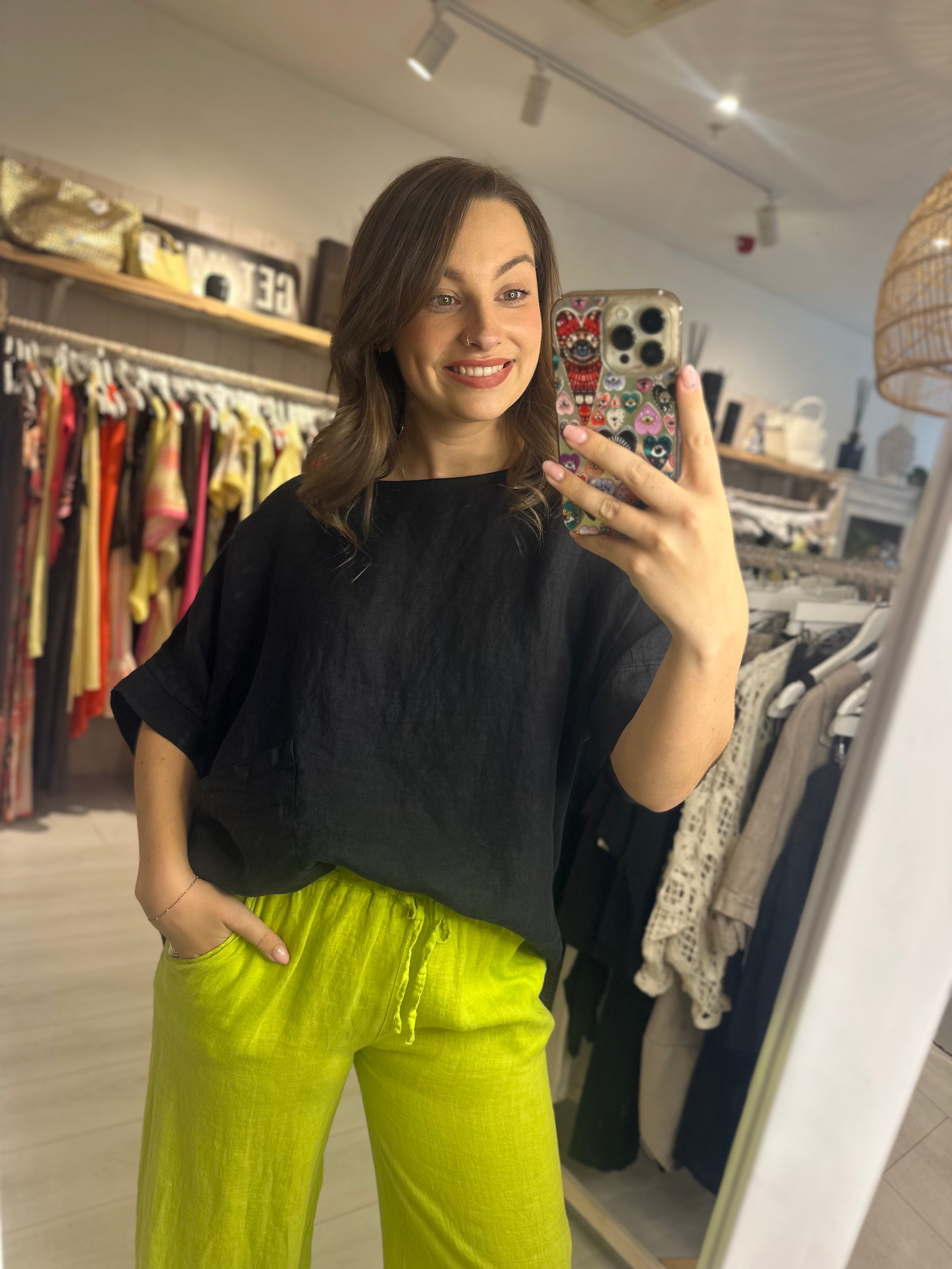 Olive Round Neck Top