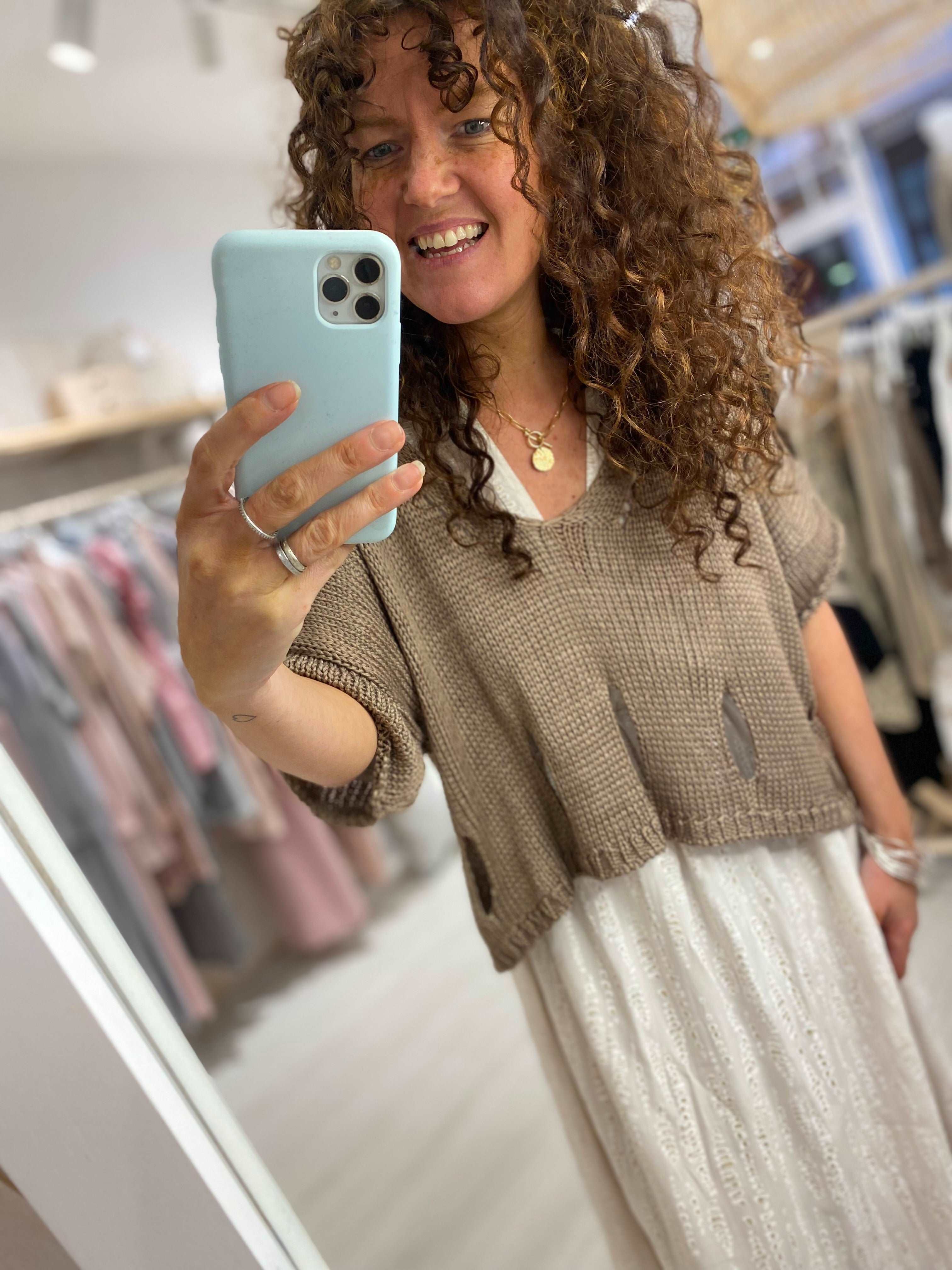 Carmen Crochet V-Neck