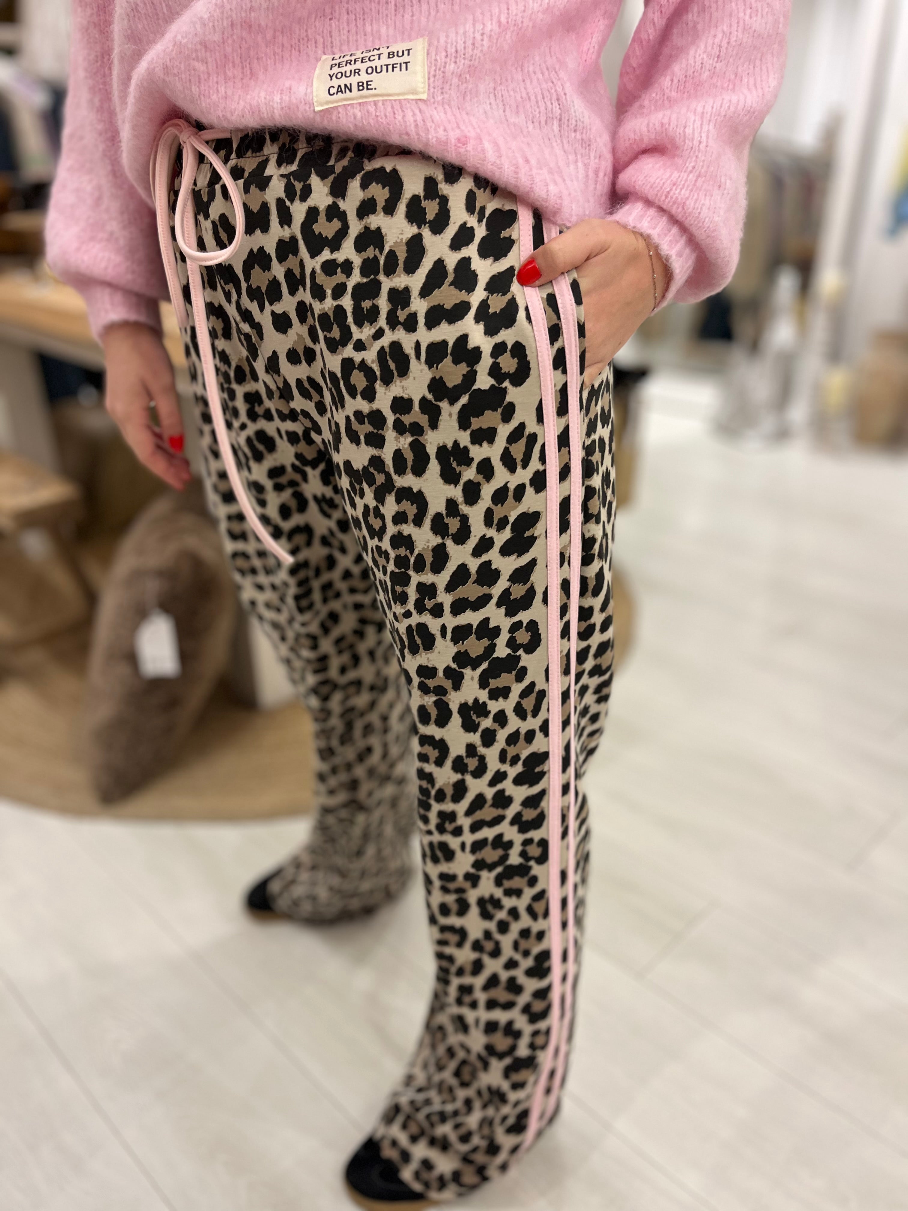 Lovina Leopard Side Stripe Trousers