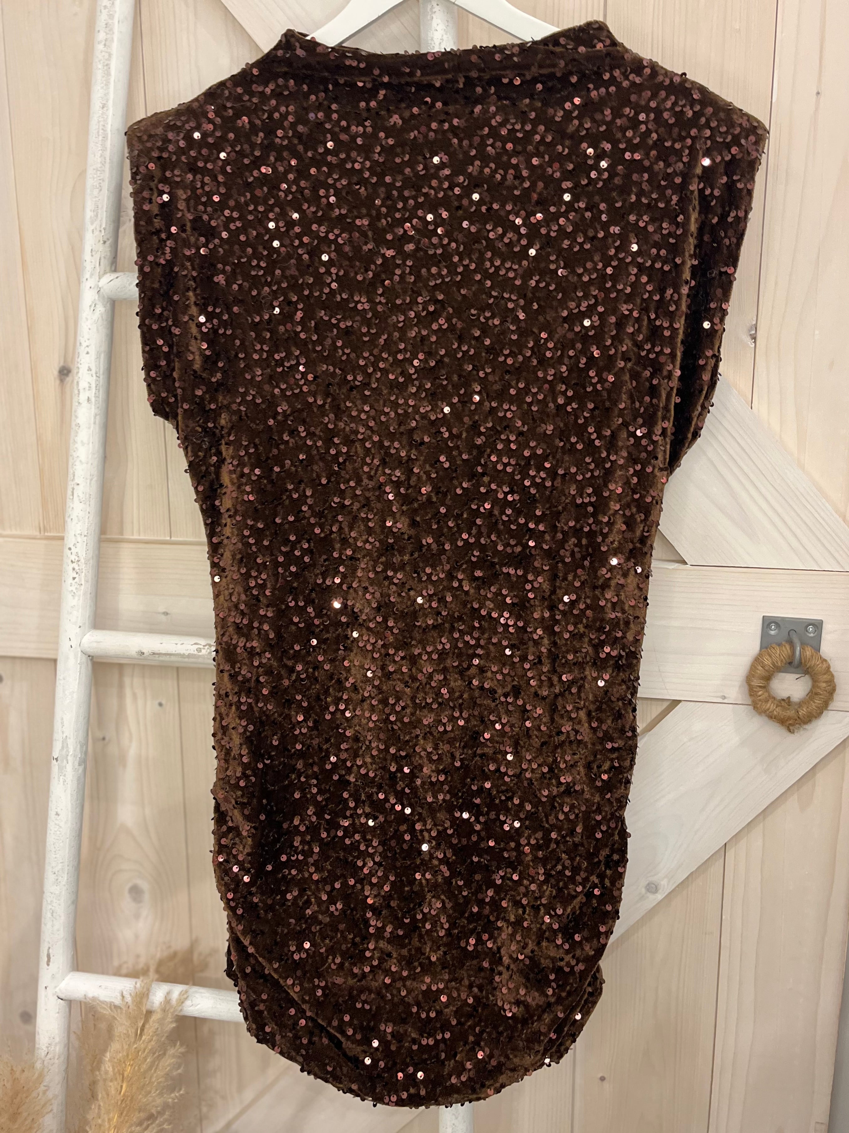 Martha Sequin Ruched Dress