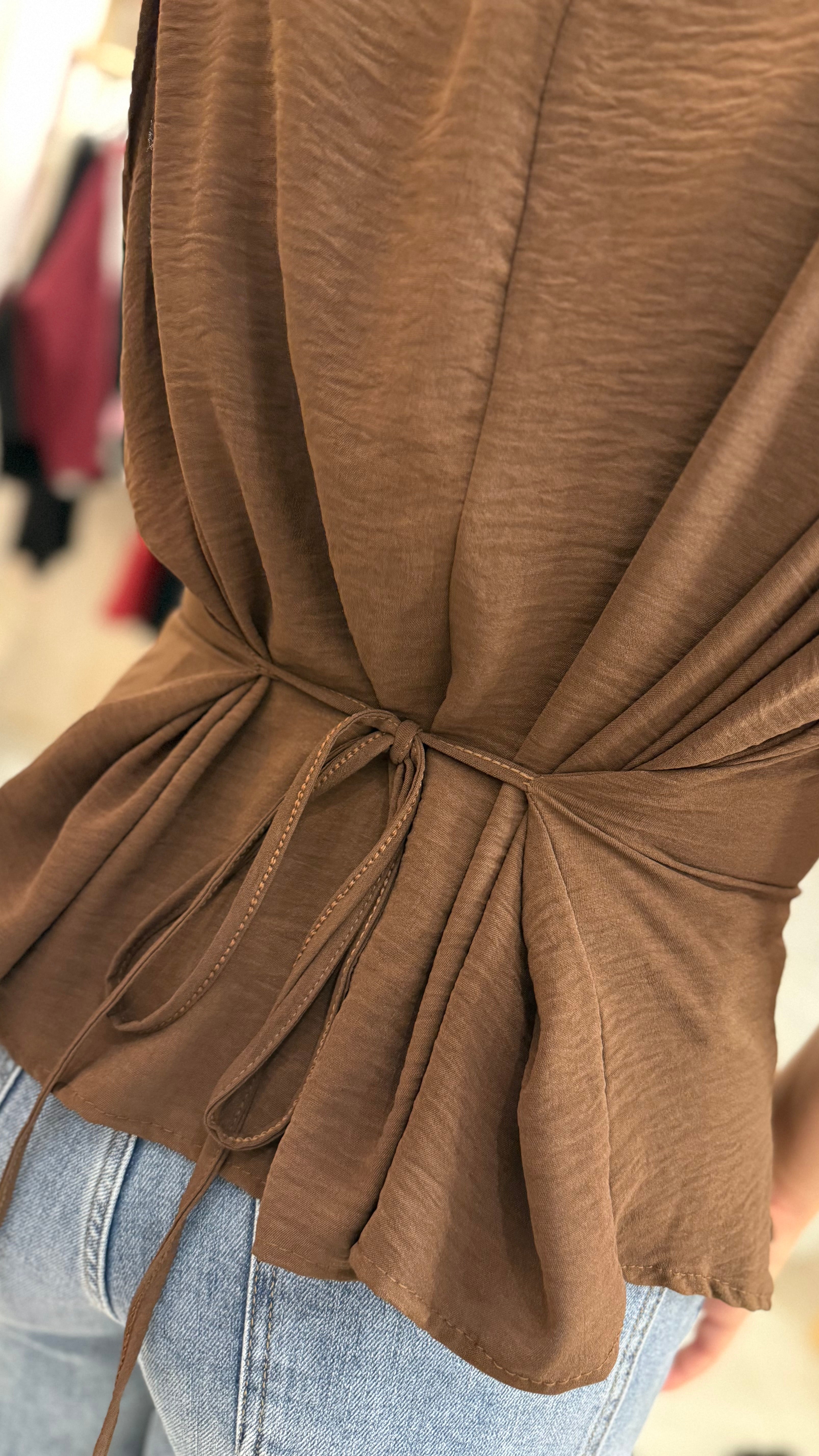 Pleated Tie-Back Vest