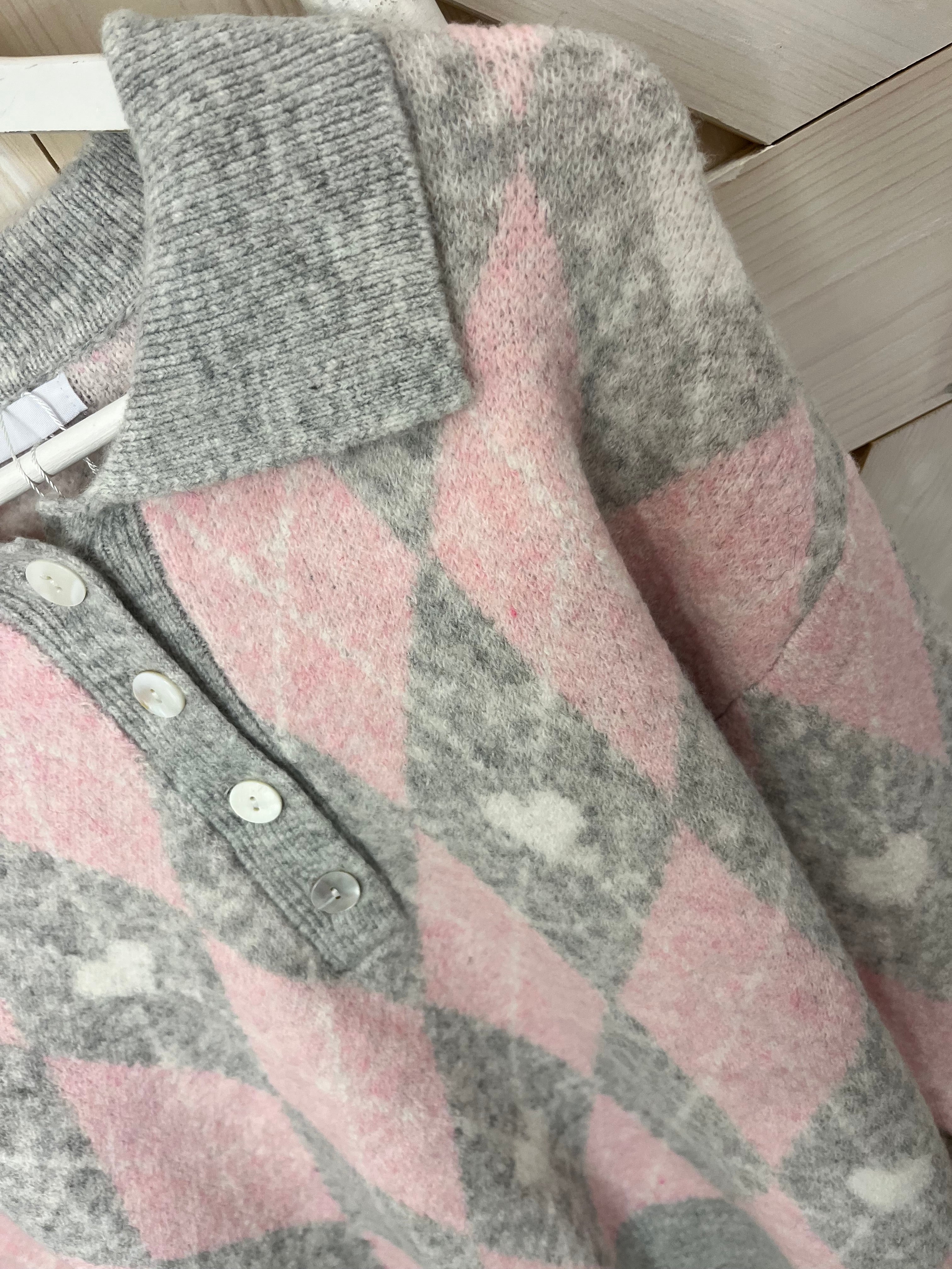 Agatha Argyle Polo Knit