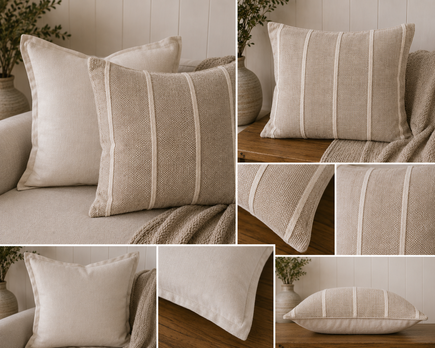 Natural Stripe Cushion