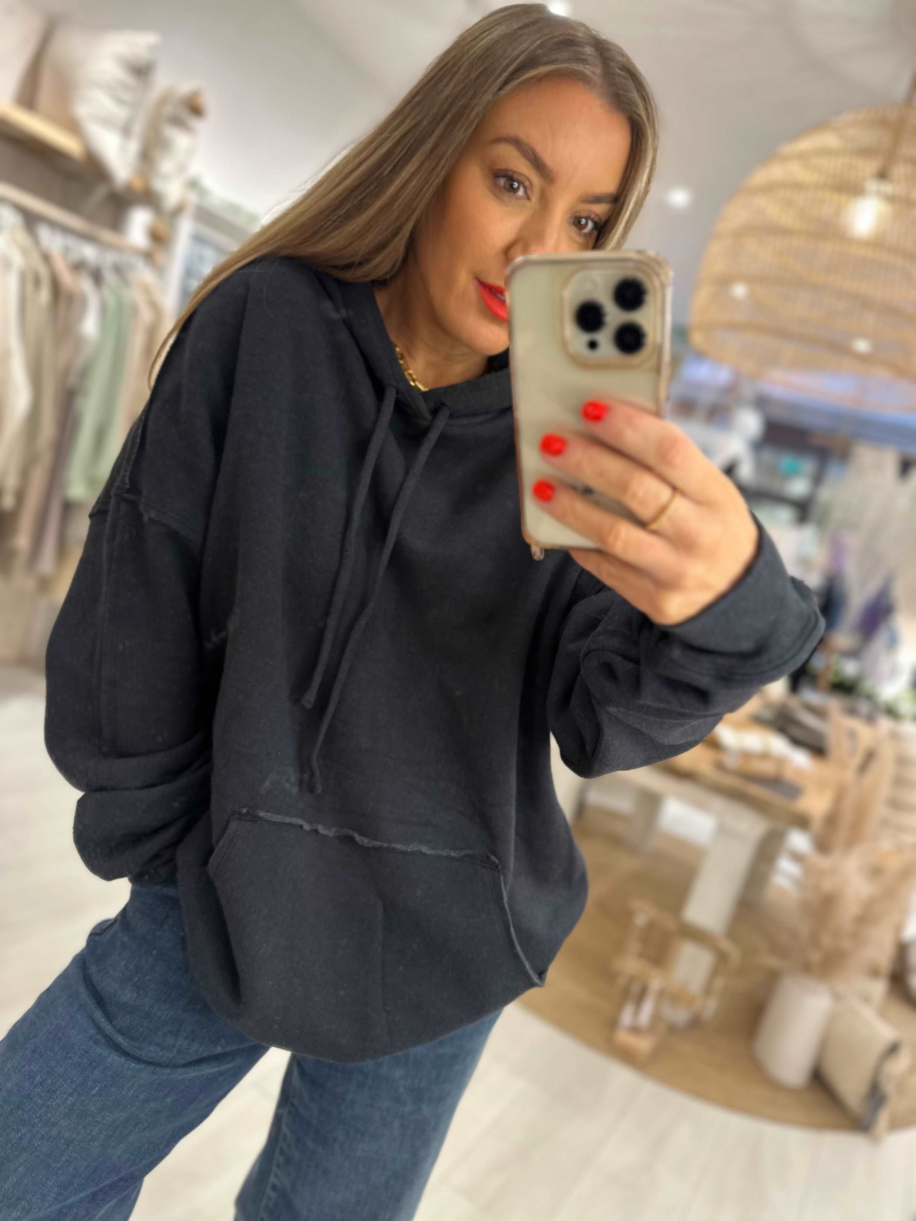 Harlow Unisex Oversized Raw Edge Hoodie