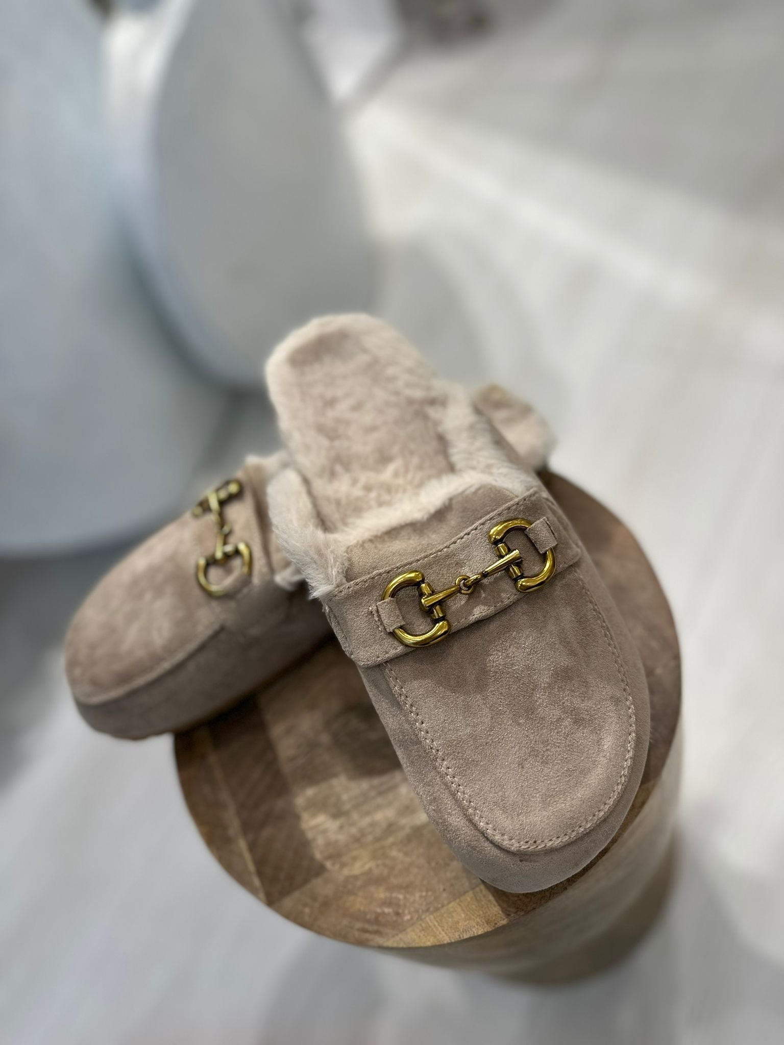 Faux Fur Lined Mules