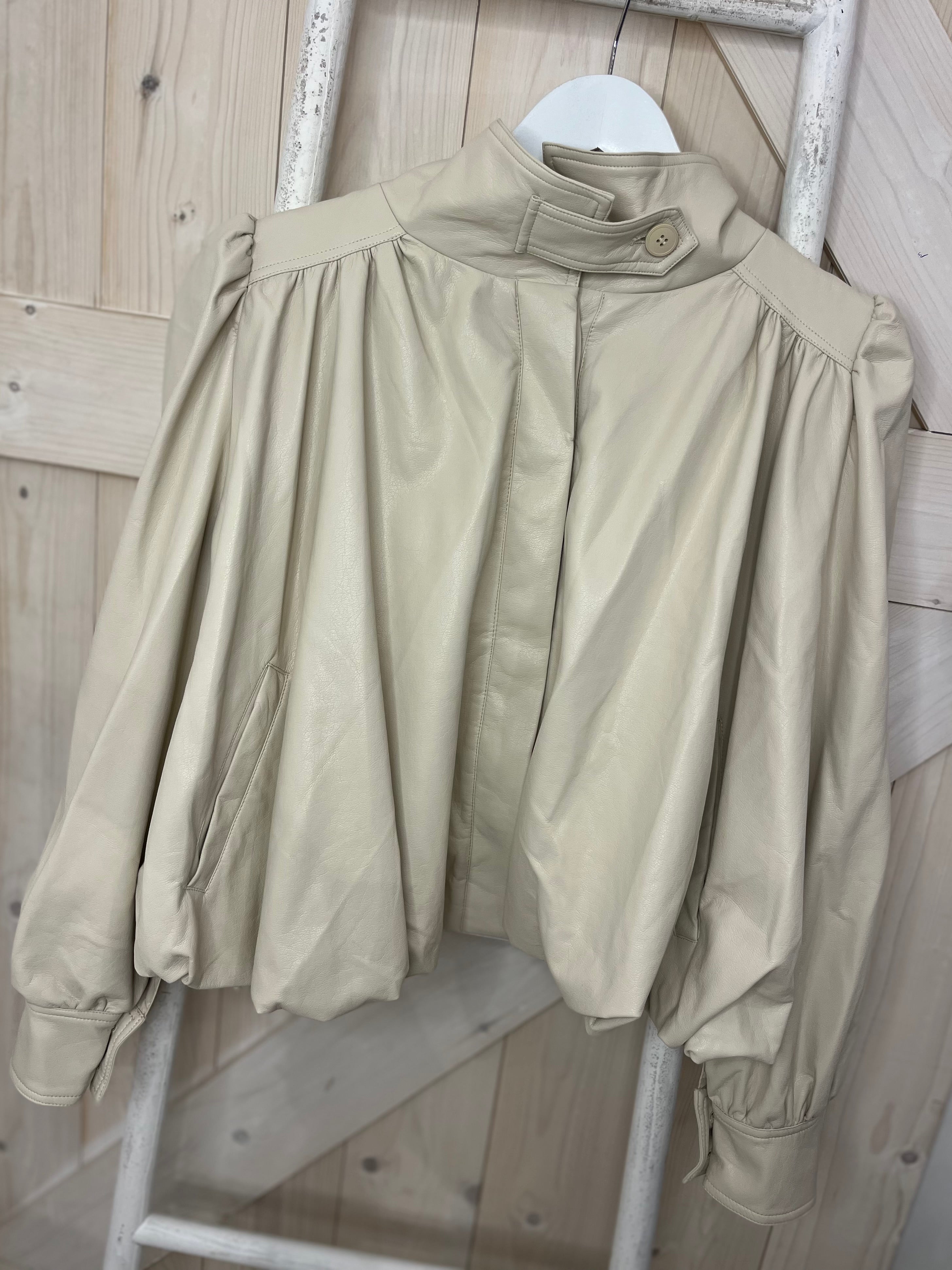 Mila Faux Leather Voluminous Jacket