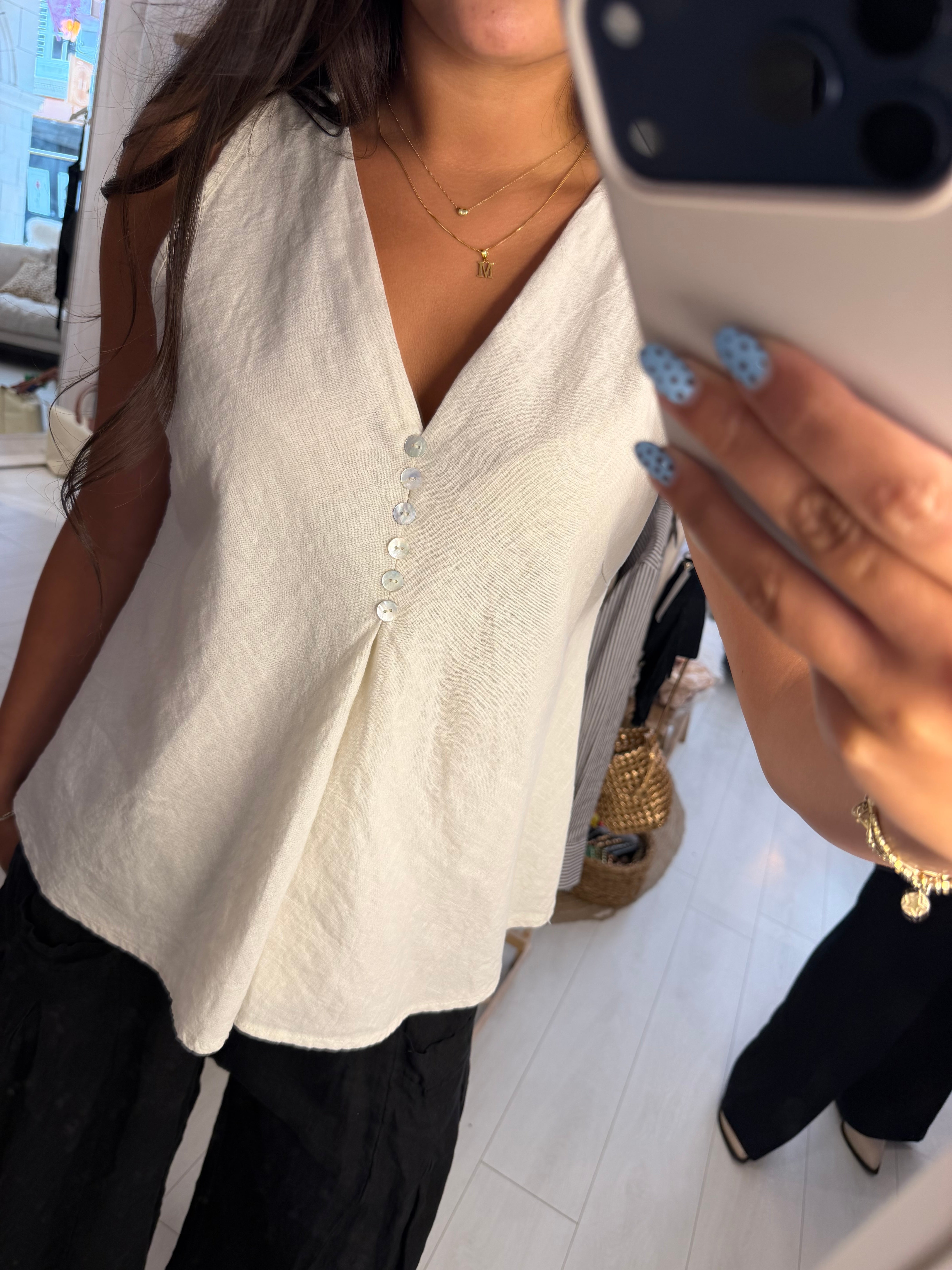 Klara Linen Sleevless Top