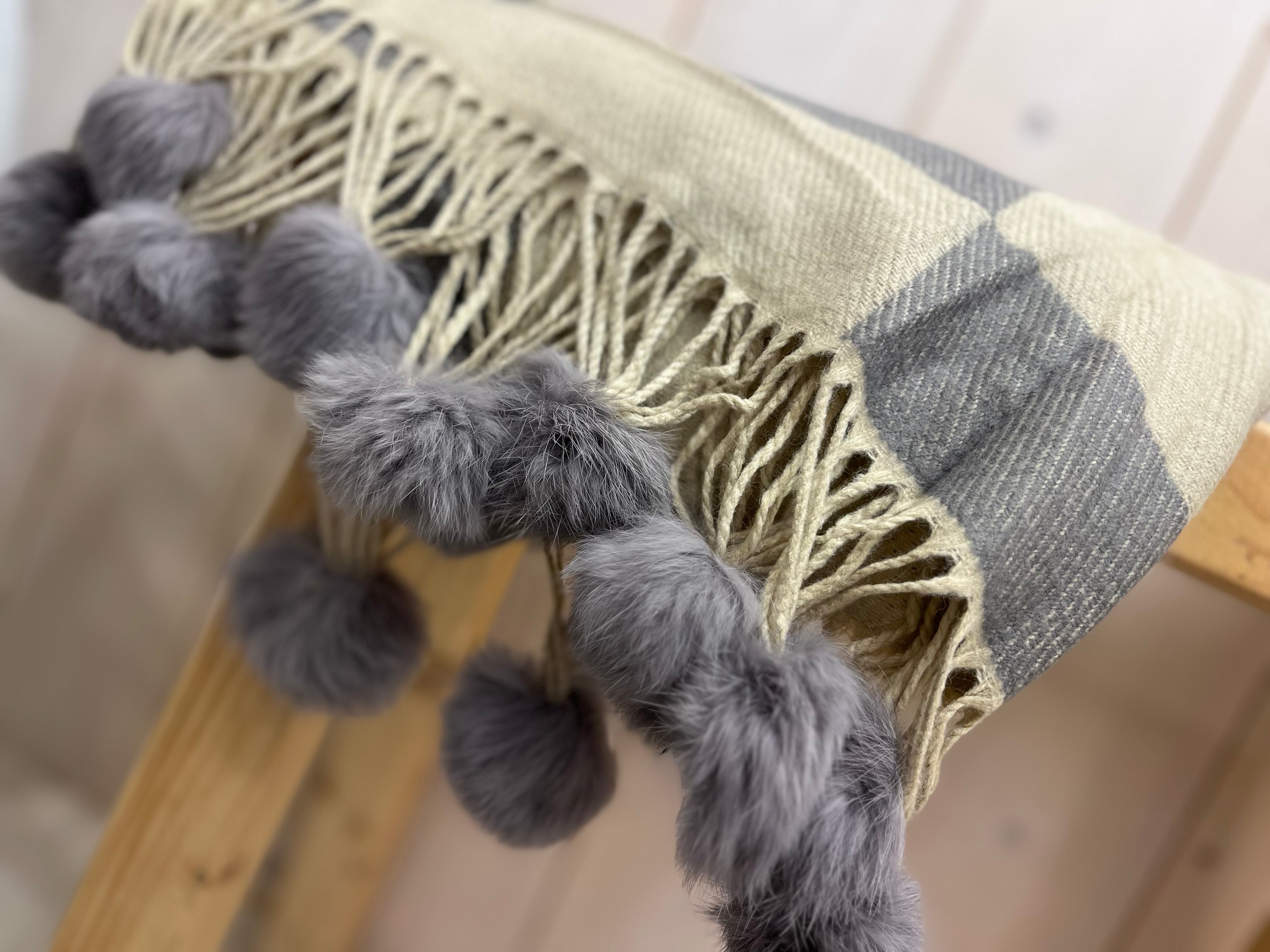 Pom Pom Tassel Scarf