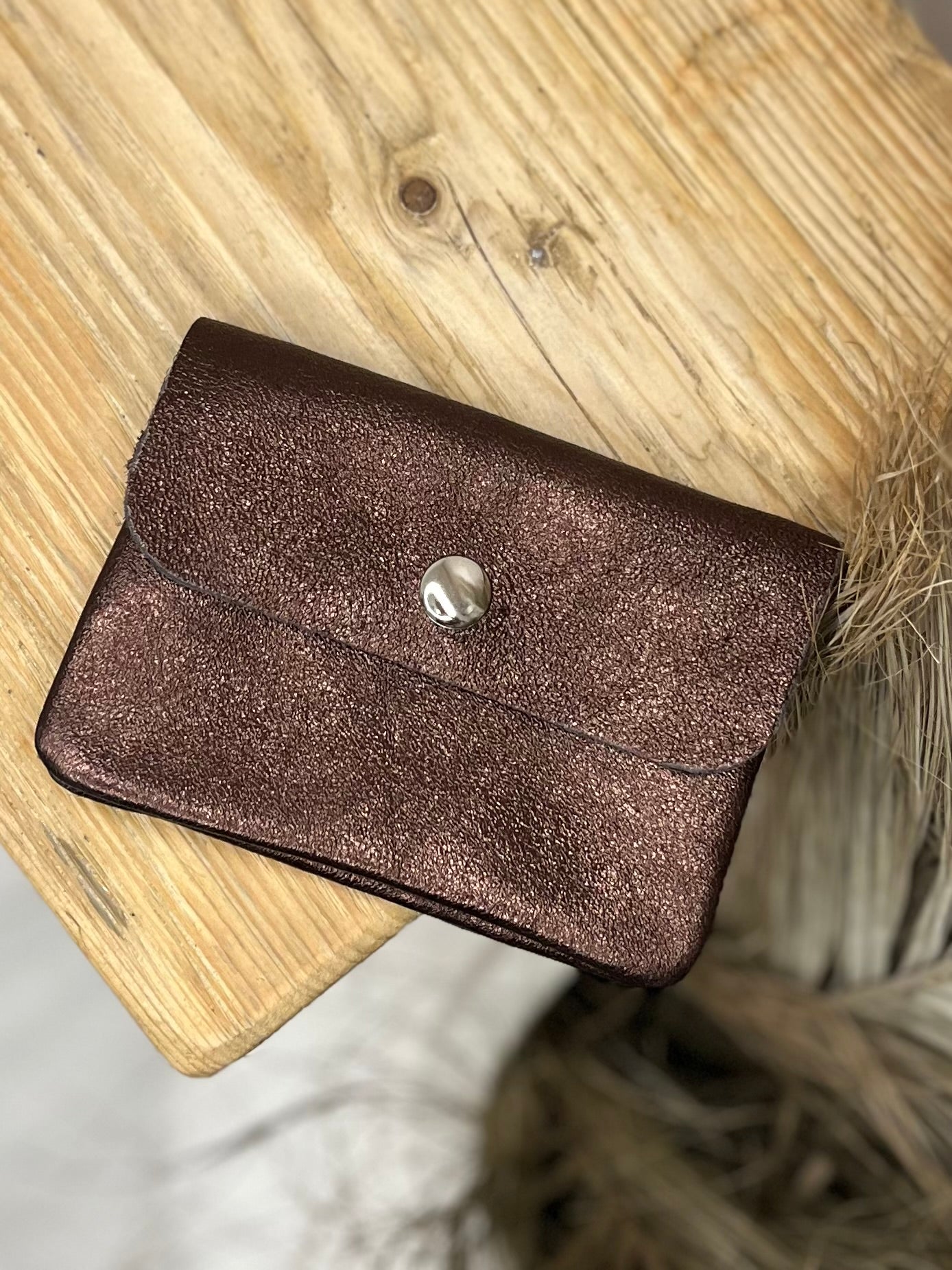 Metallic Mini Leather Coin Purse