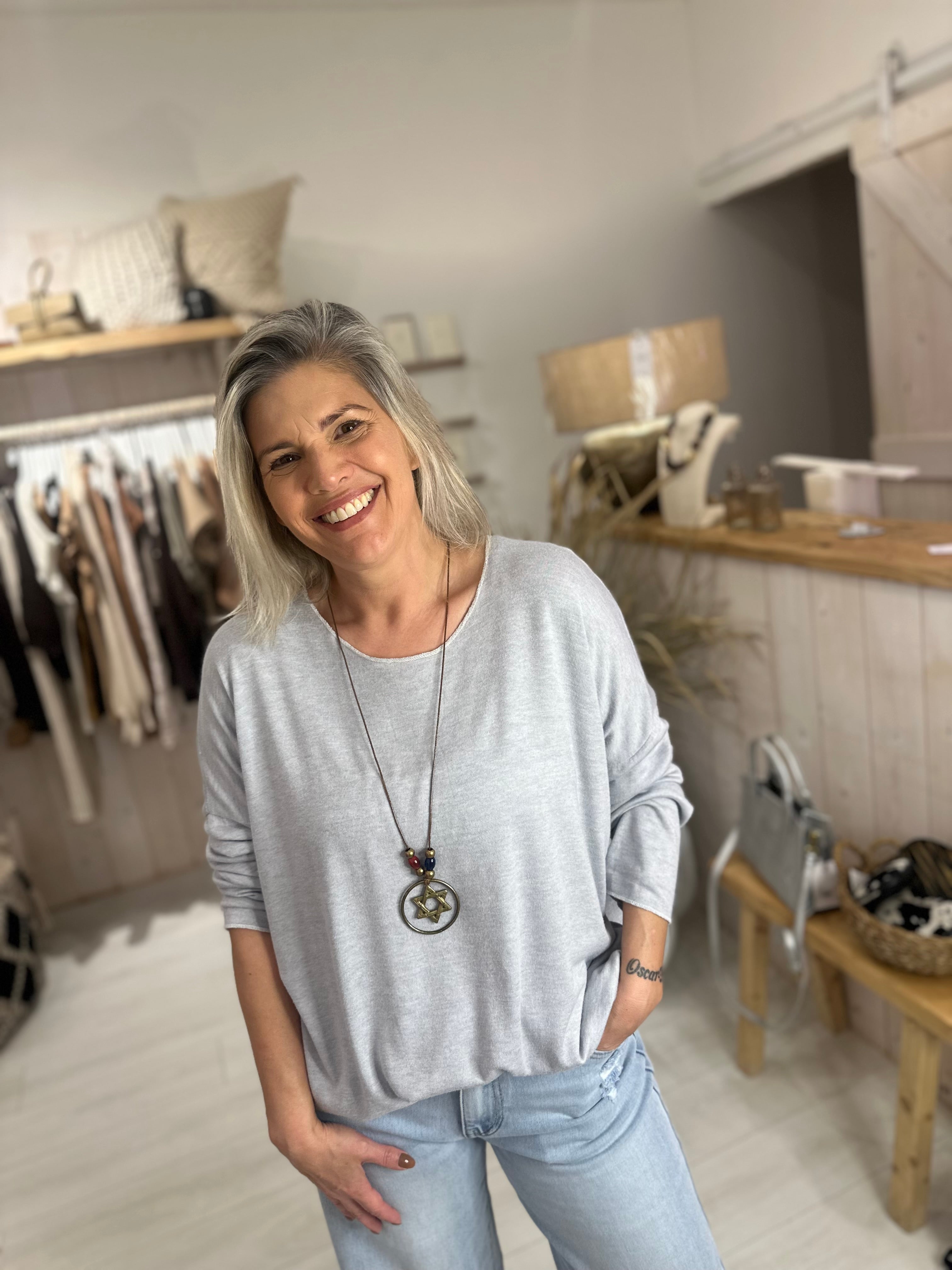 Gabriela Fine Knit & Necklace