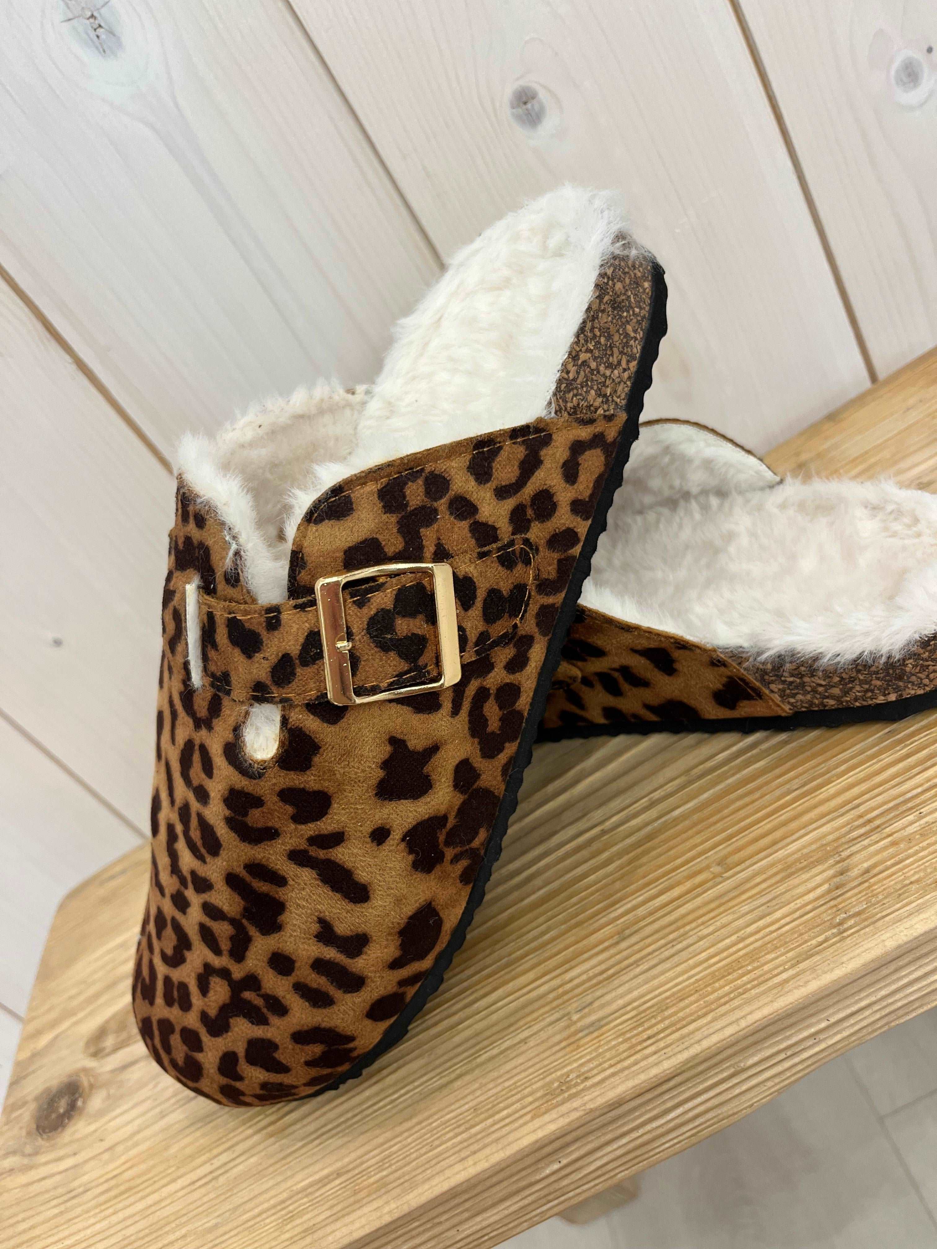 Fur Lined Buckle Mules