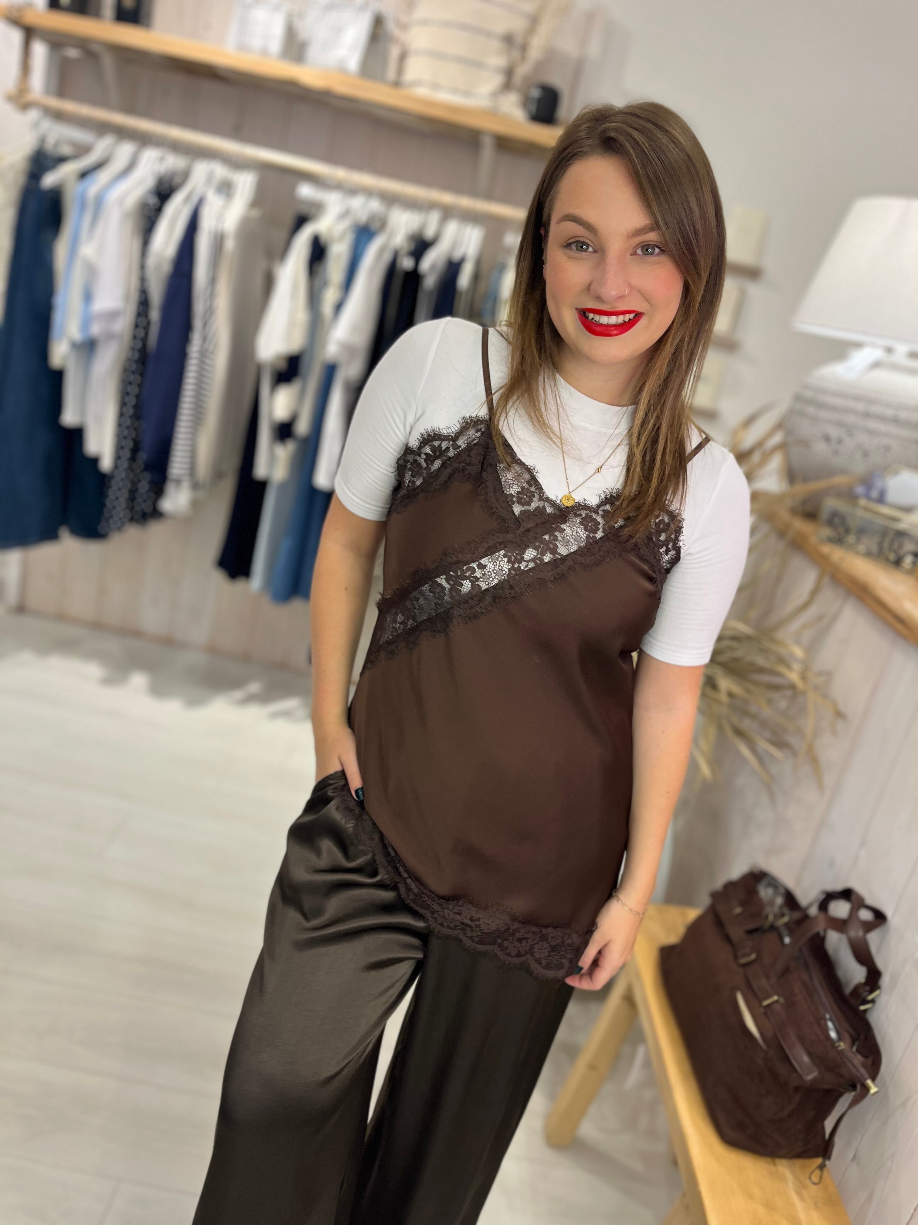 Serene Satin Lace Cami