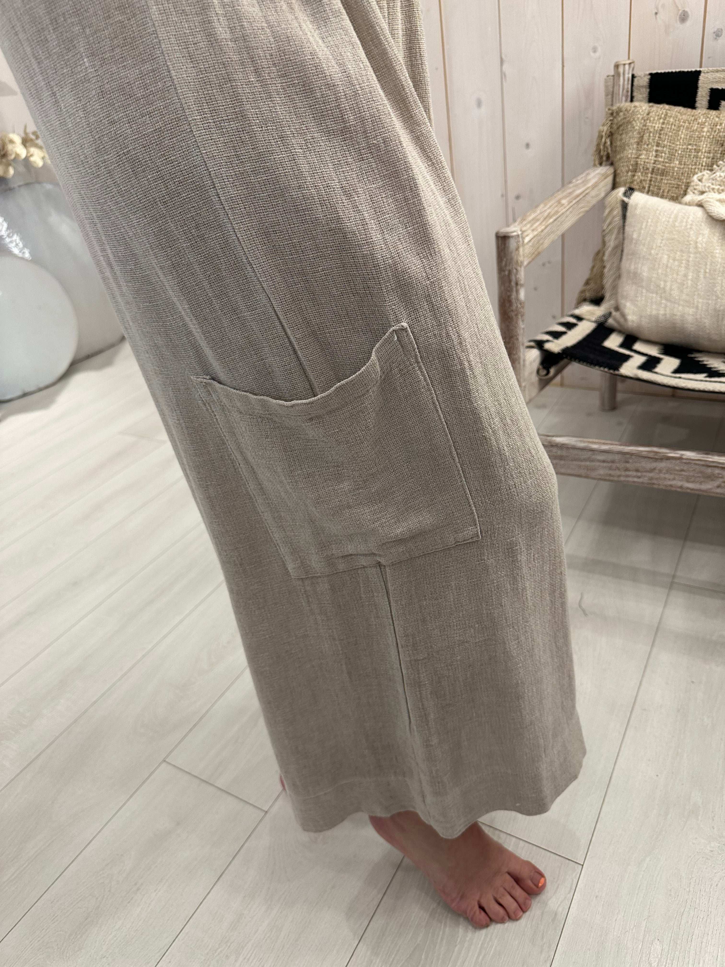 Carolta Cheesecloth Wide Capri Trouser