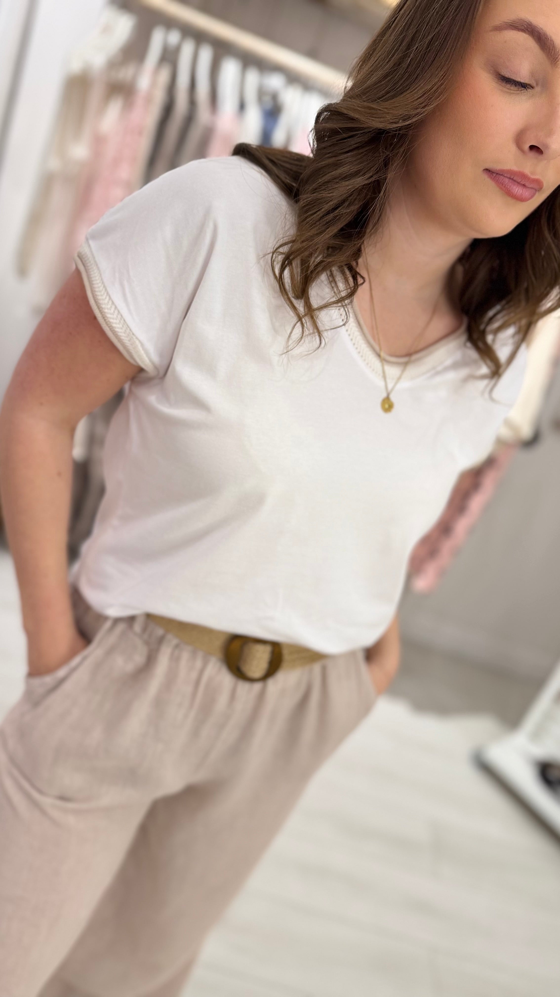 Helena Hemmed V-Neck Tee