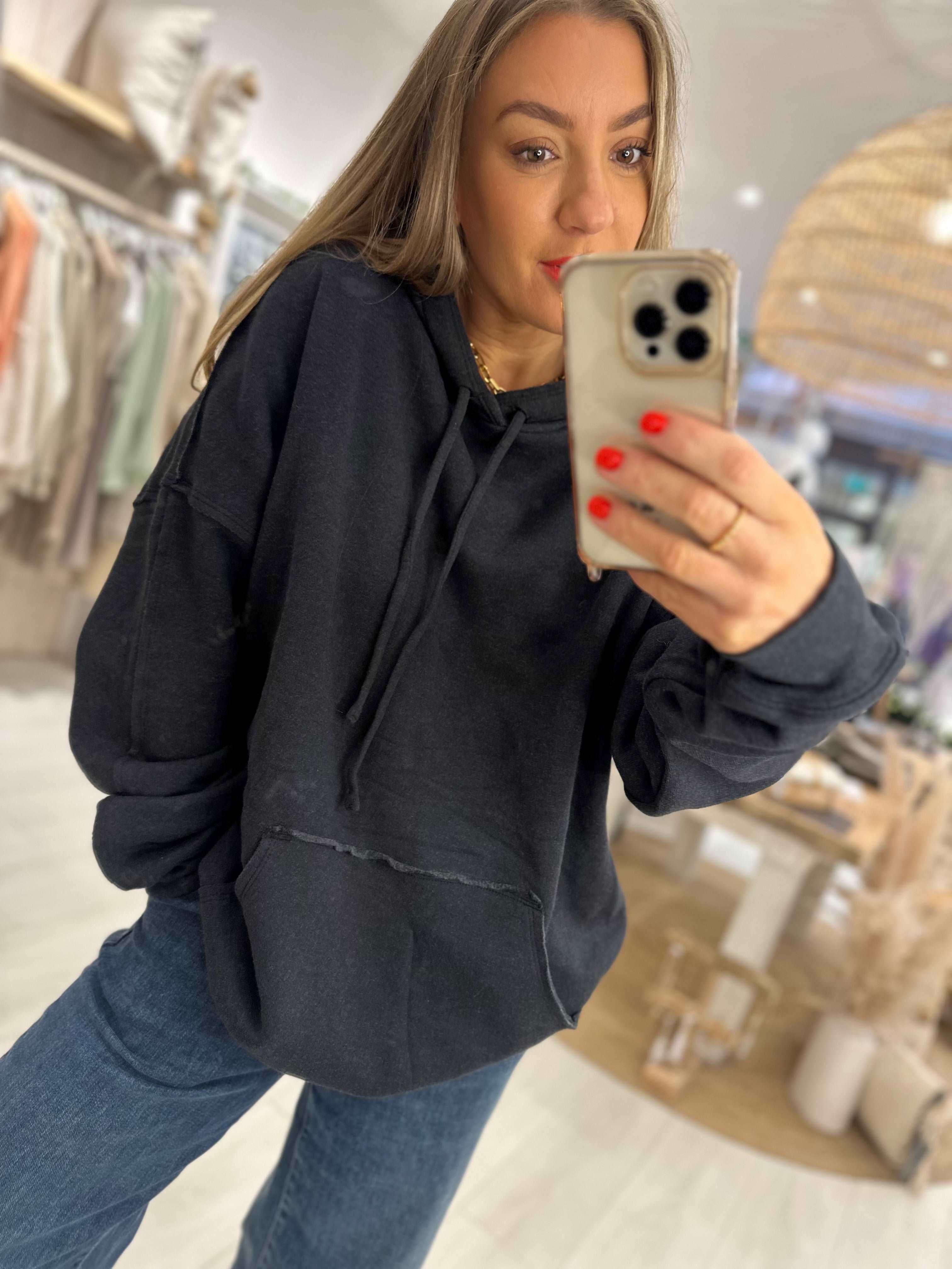 Harlow Unisex Oversized Raw Edge Hoodie