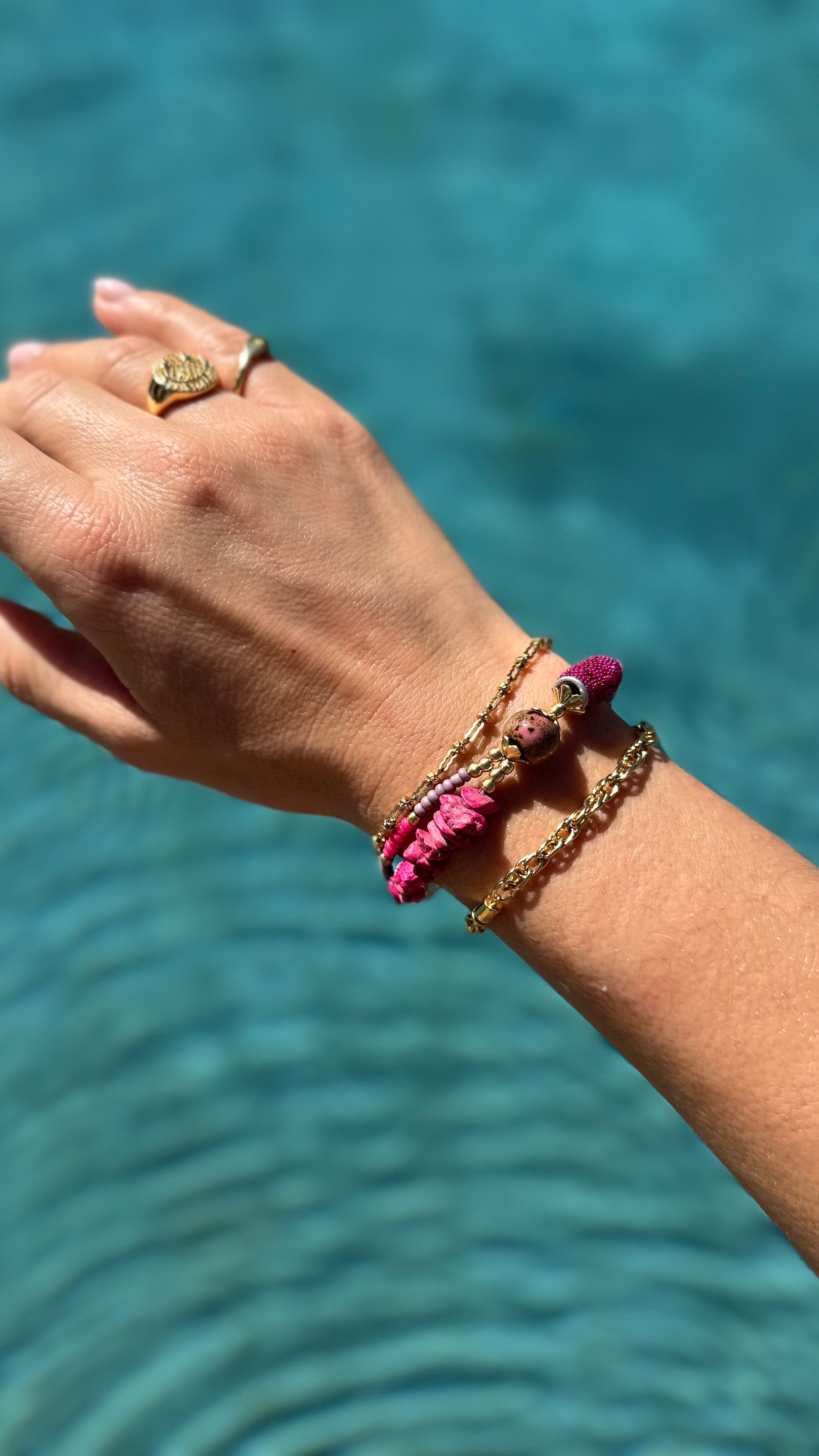Cerise Beaded Bracelet