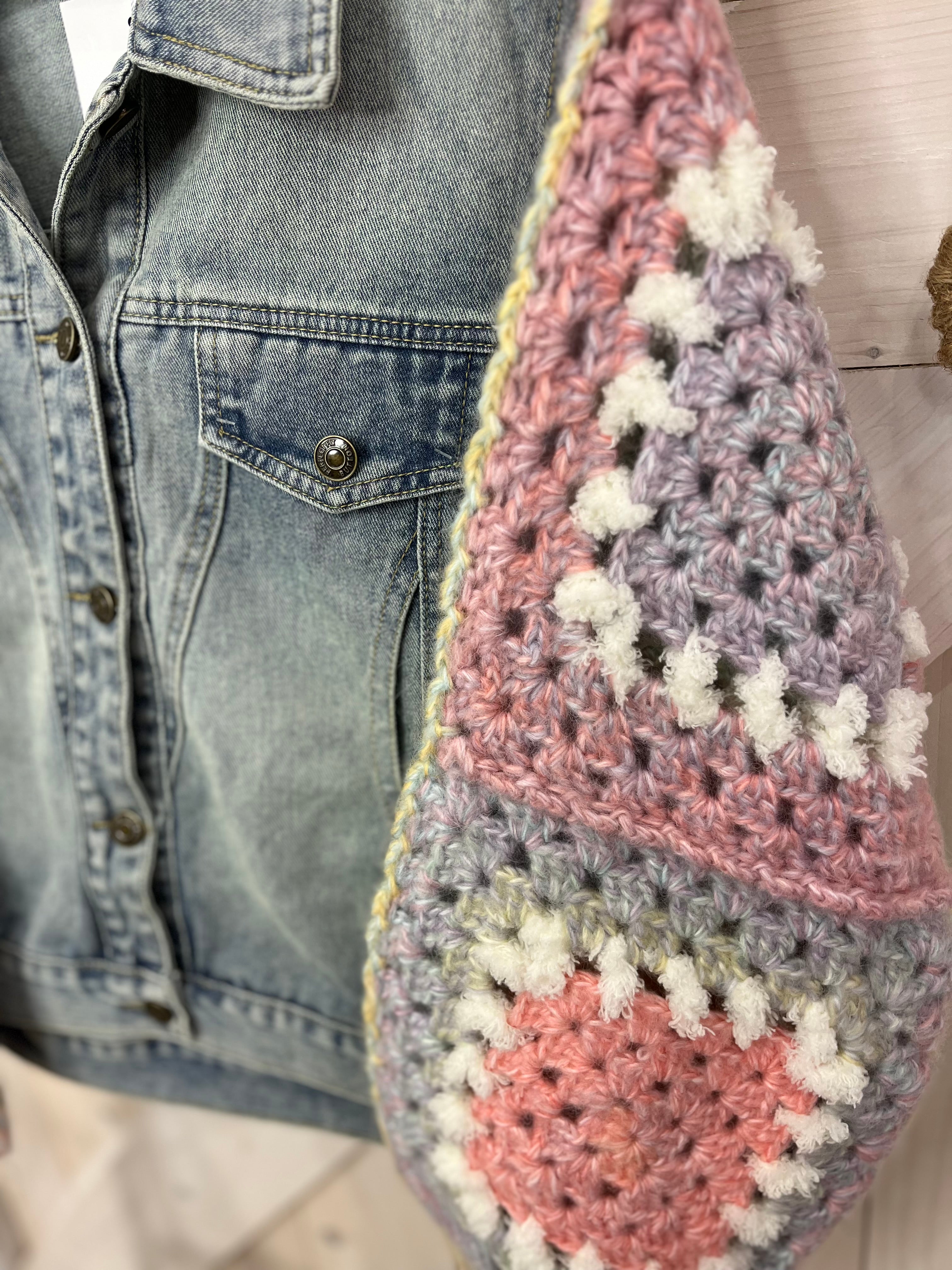 Ali Crochet Sleeve Denim Jacket