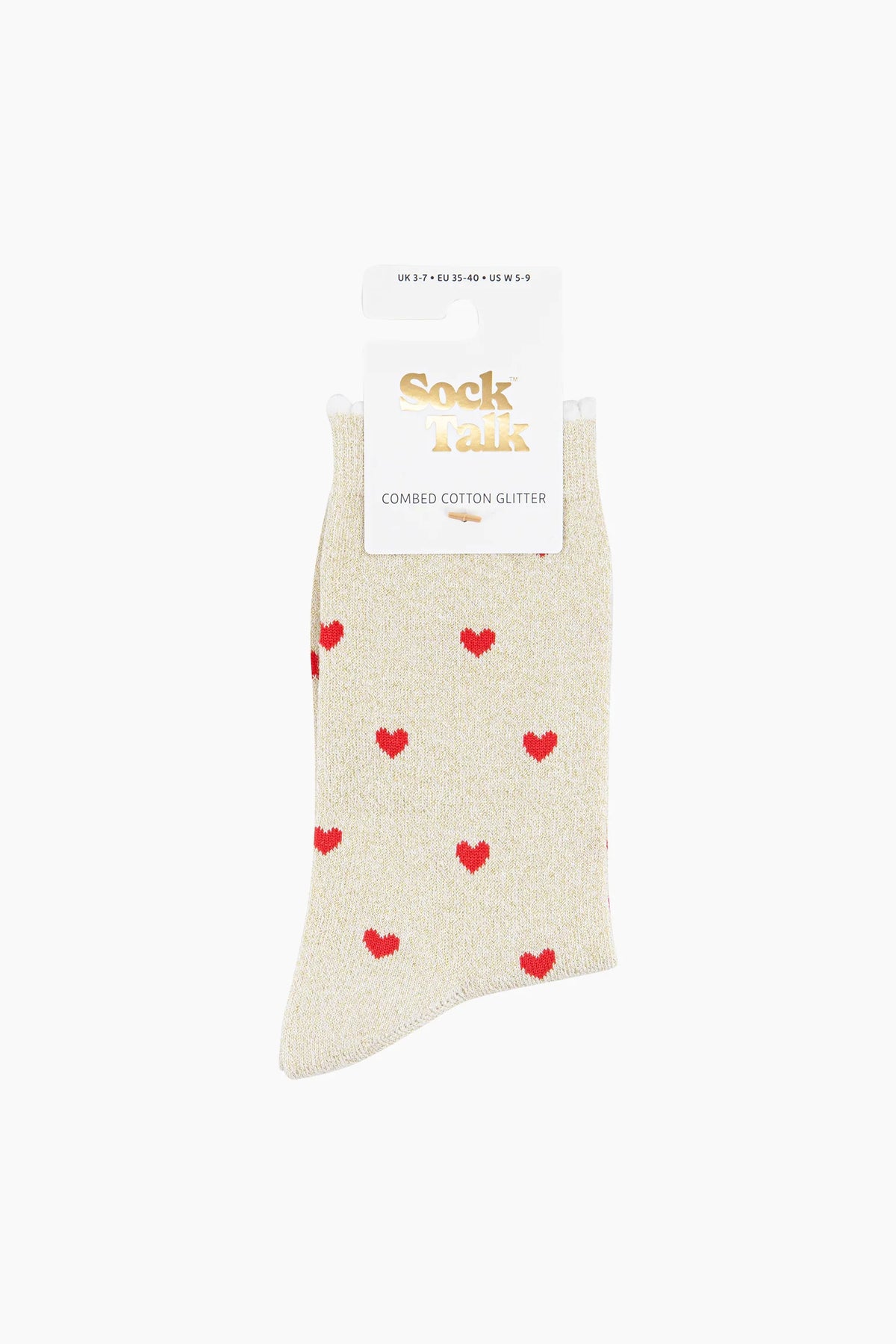 Heart Glitter Cotton Socks