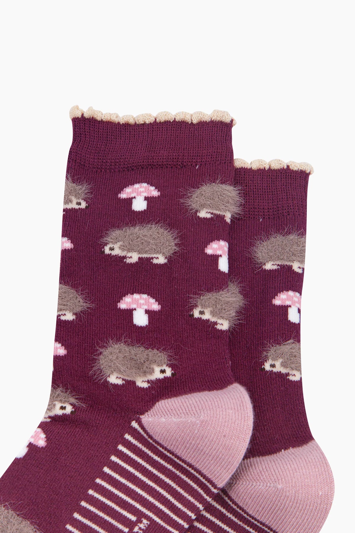 Berry Hedgehog Fluffy Bamboo Socks