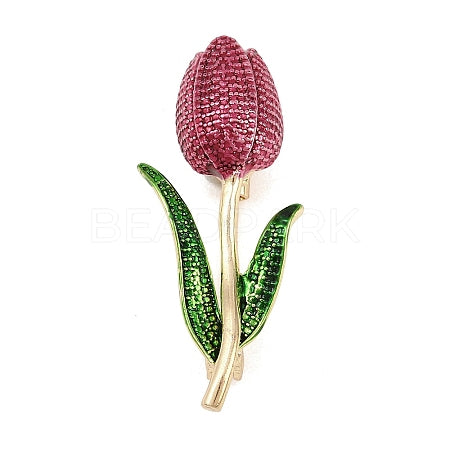 Textured Tulip Brooch in Pink