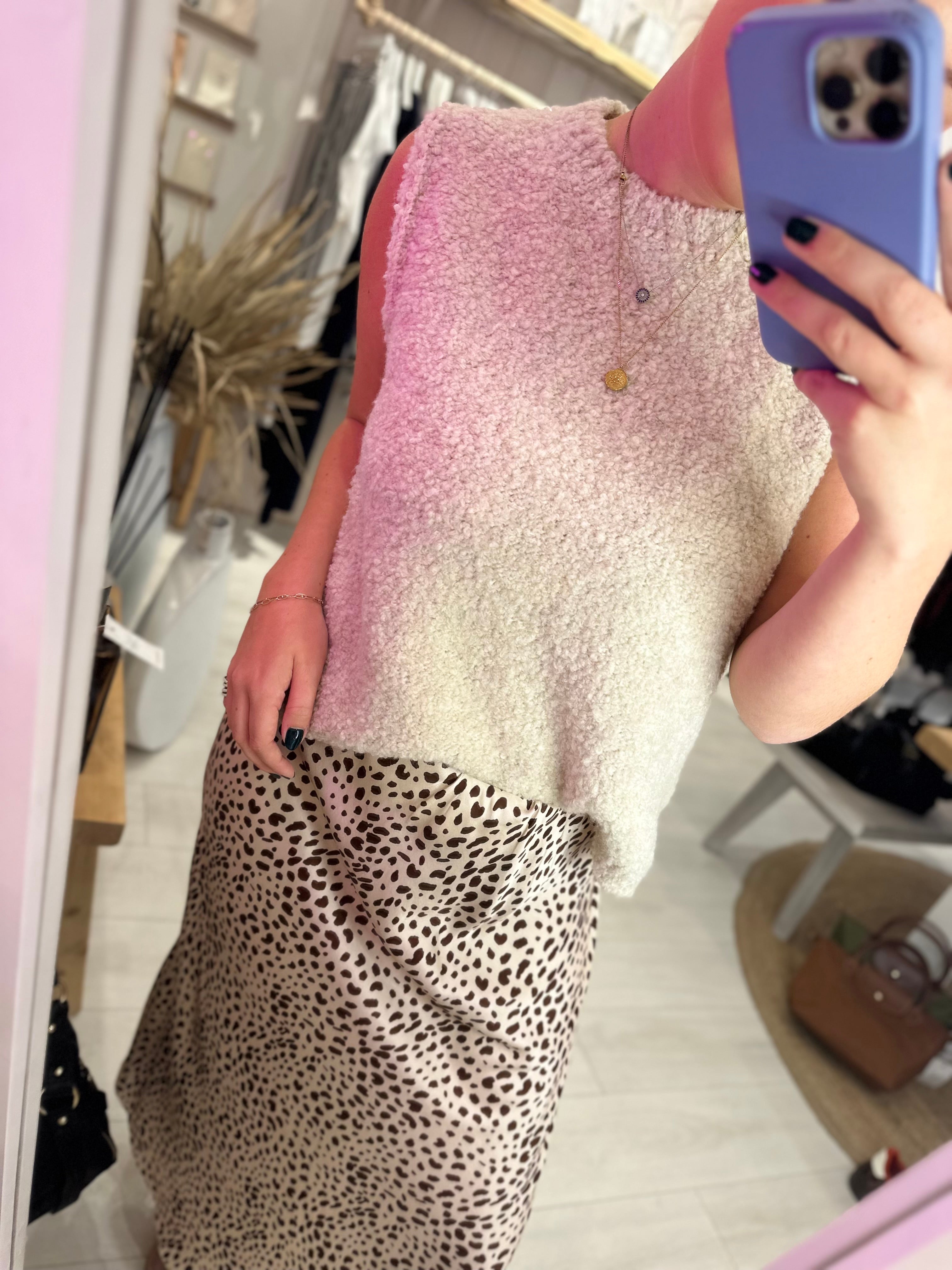 Dotty Satin Midi Skirt