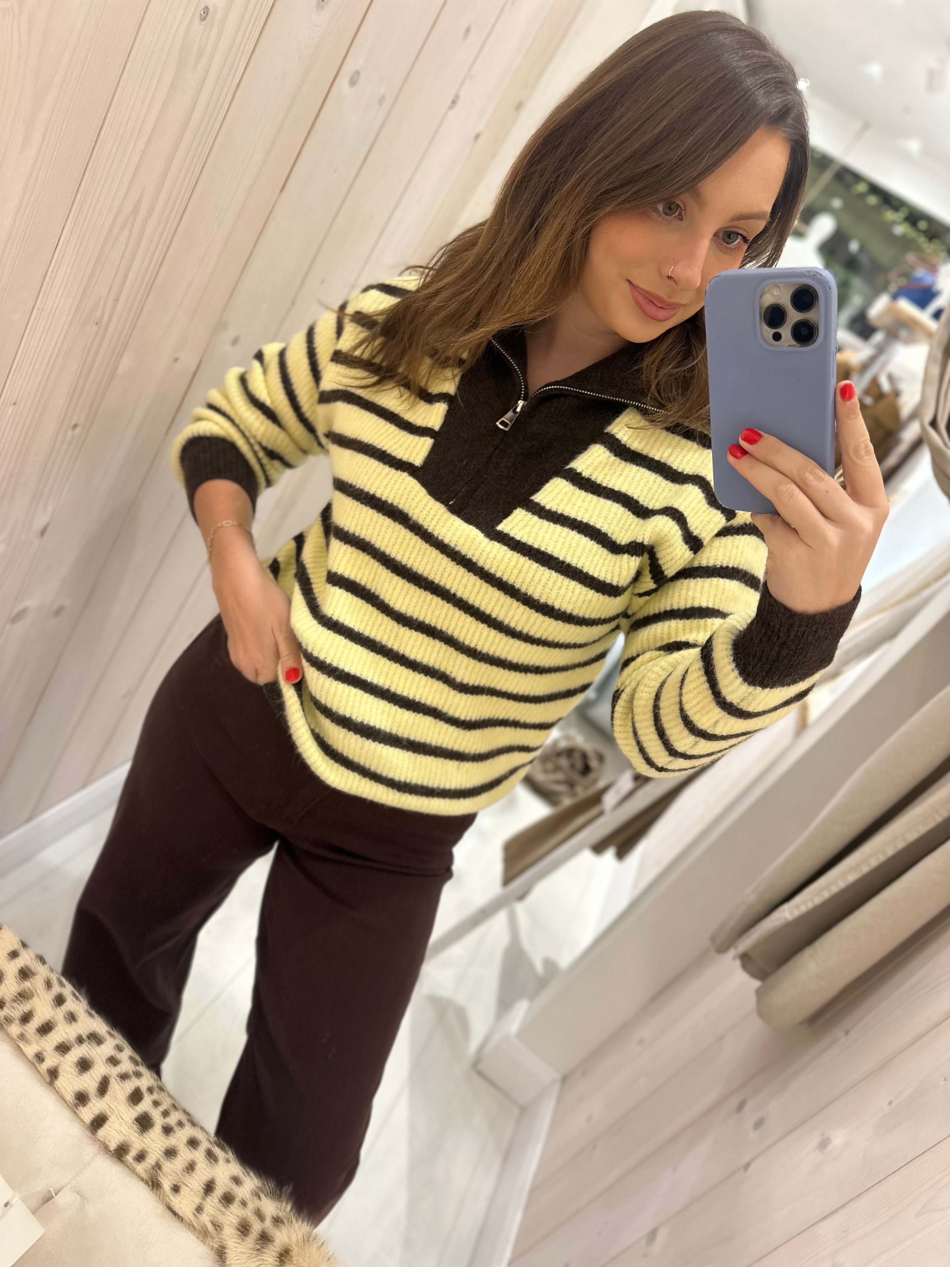 Wren Striped 1/4 Zip Jumper