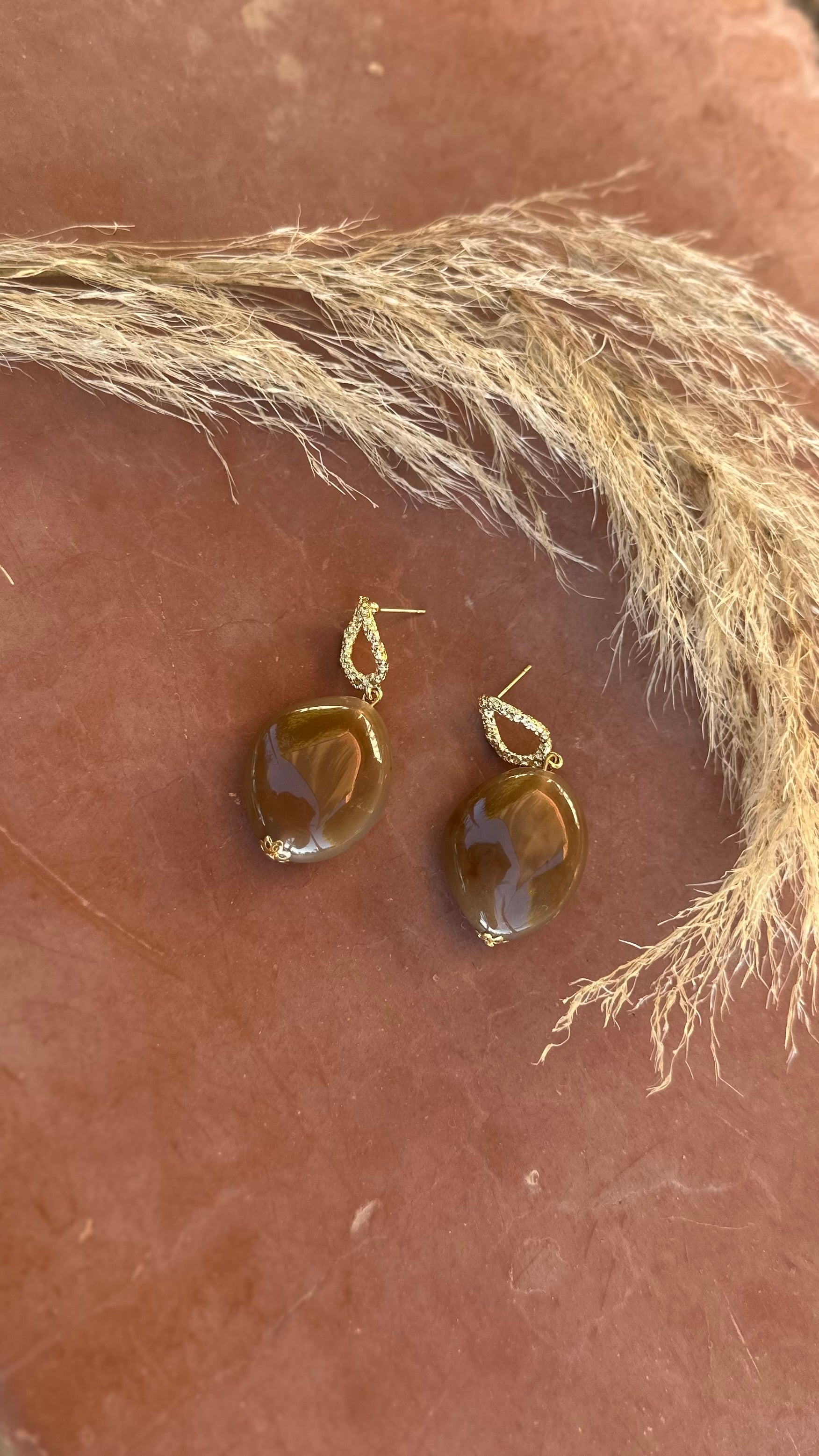 Oval Drop Earrings