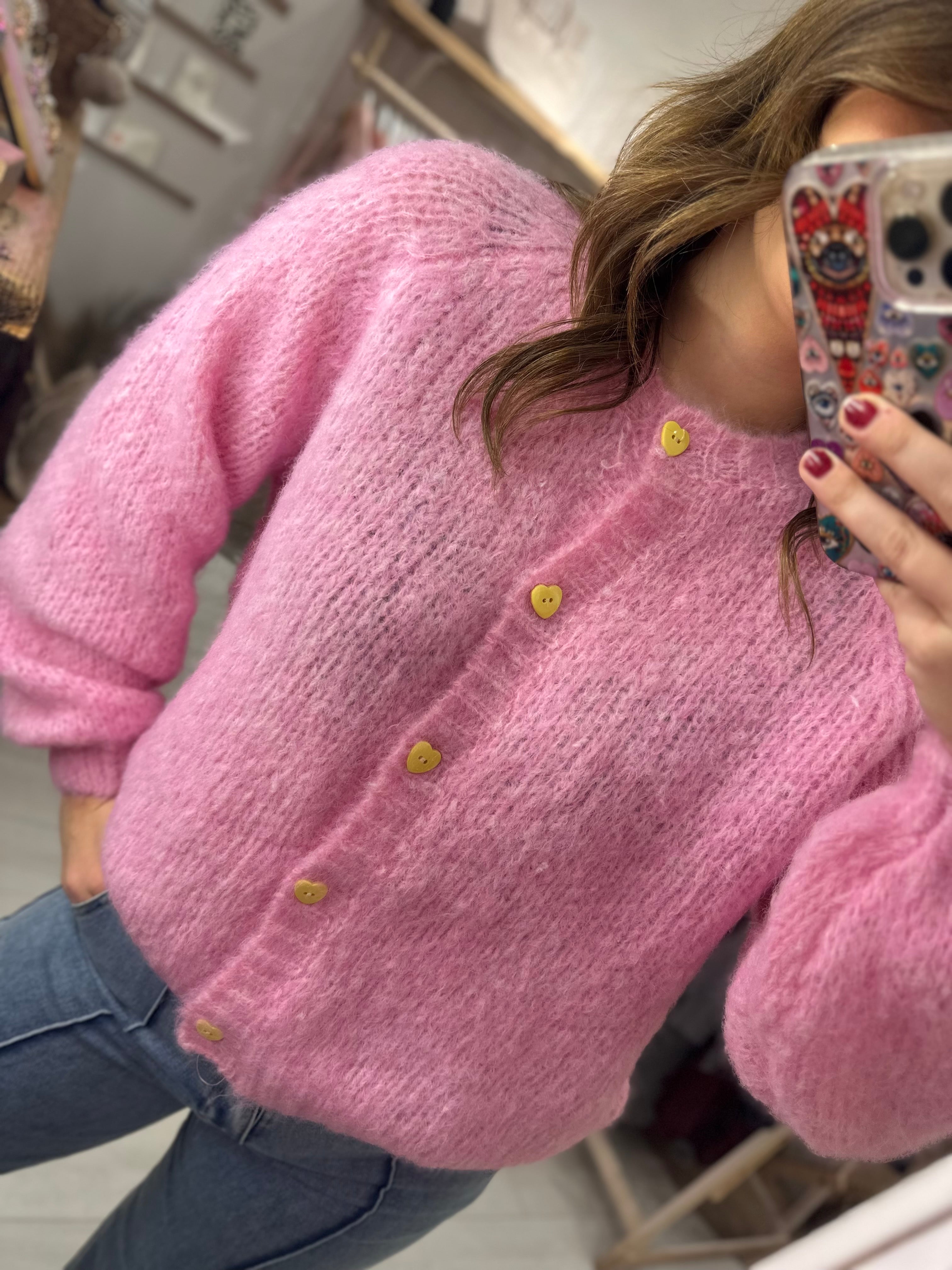 Rosalie Heart Button Cardigan