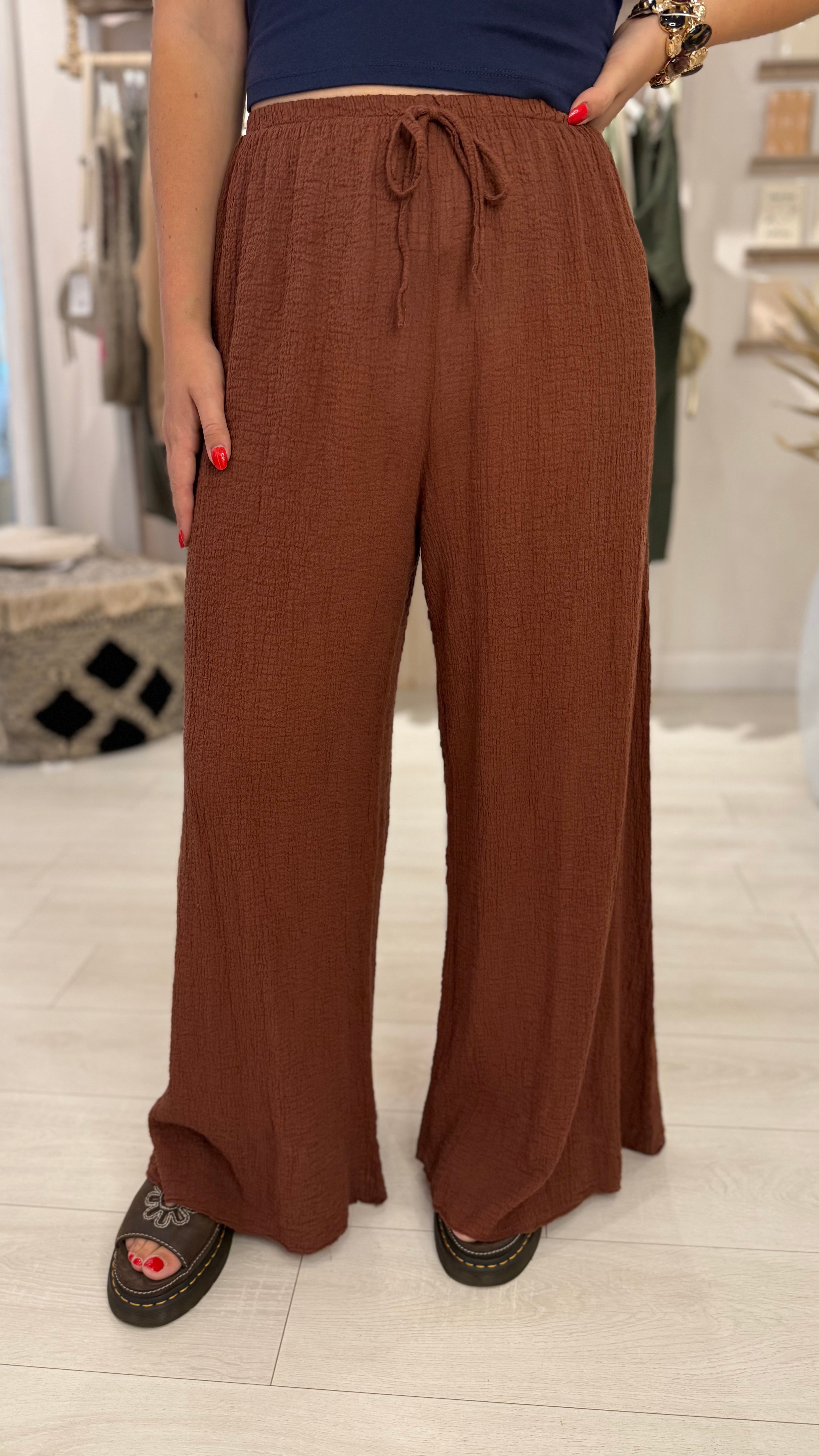Crinkle Micro Flare Trousers