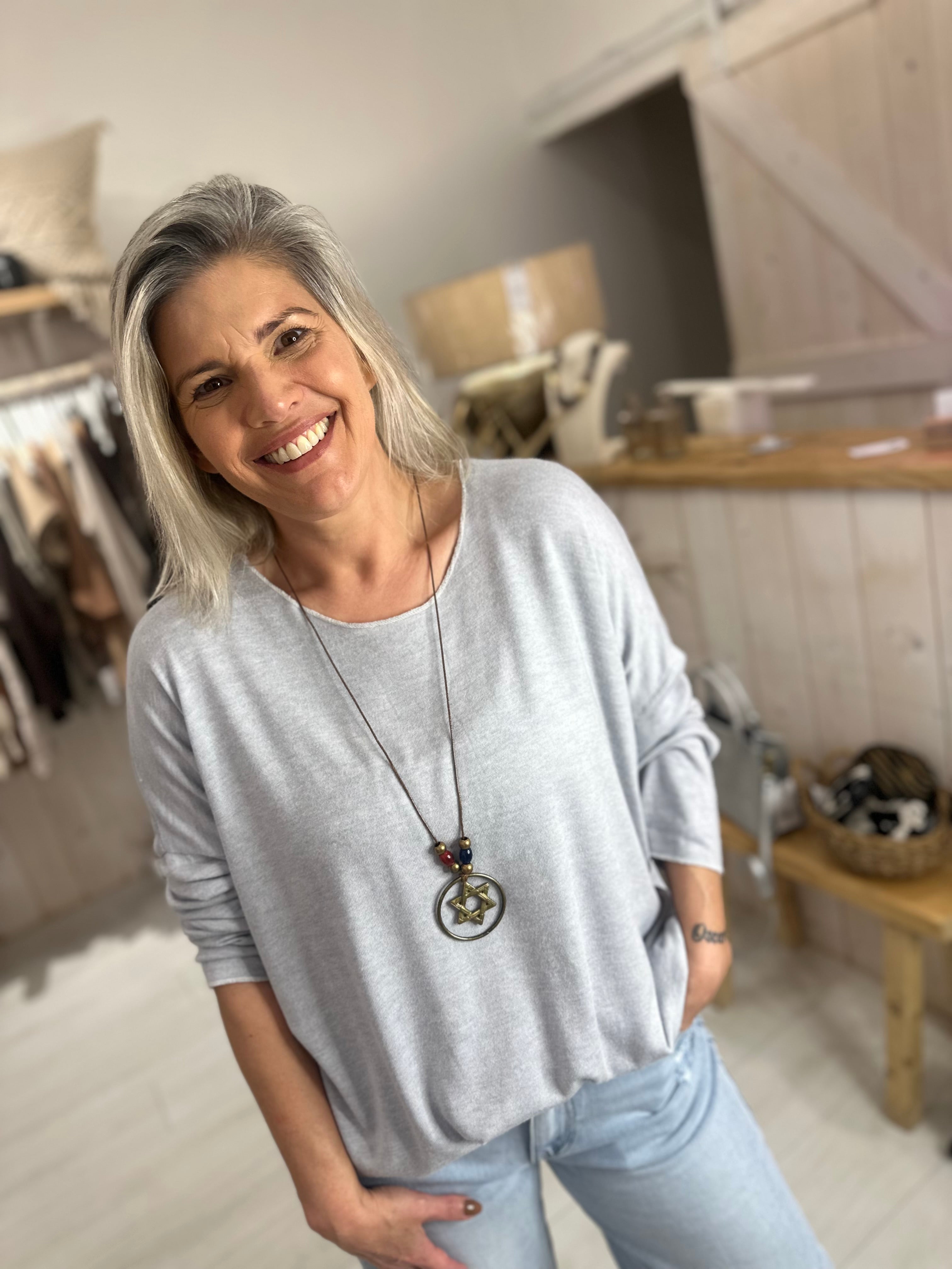 Gabriela Fine Knit & Necklace