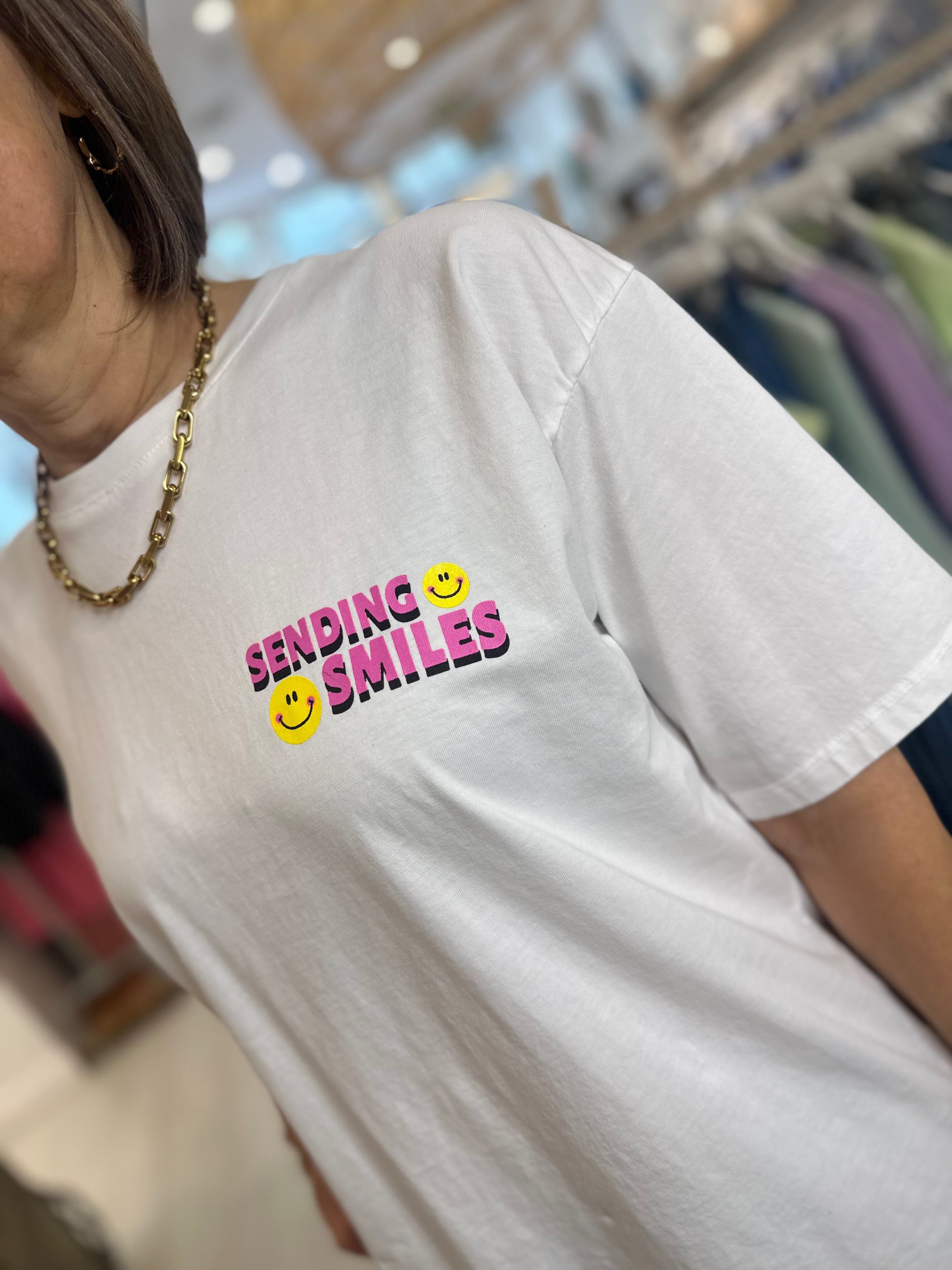 Sending Smiles Slogan Tee
