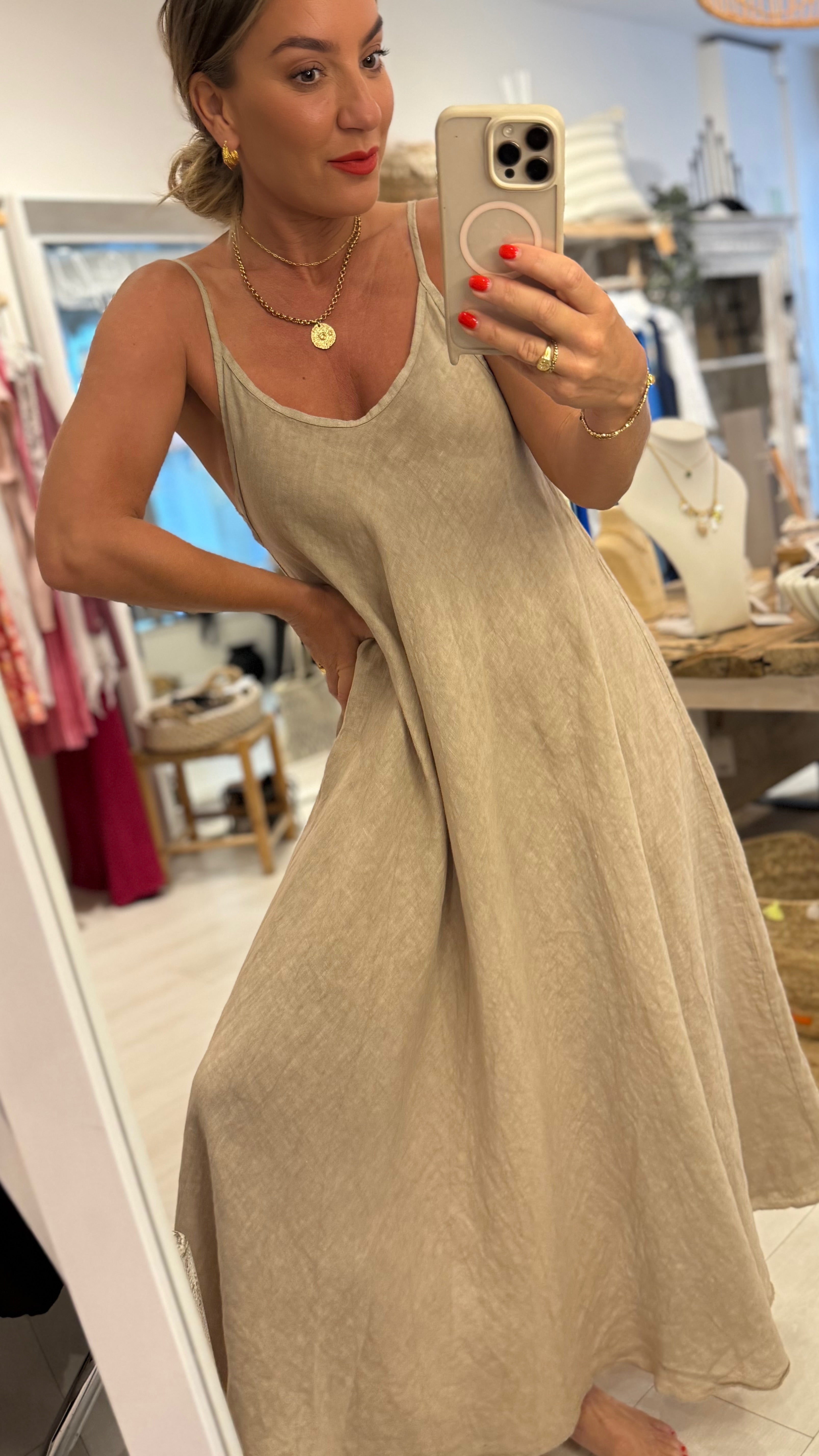 Maria Linen Midaxi Dress