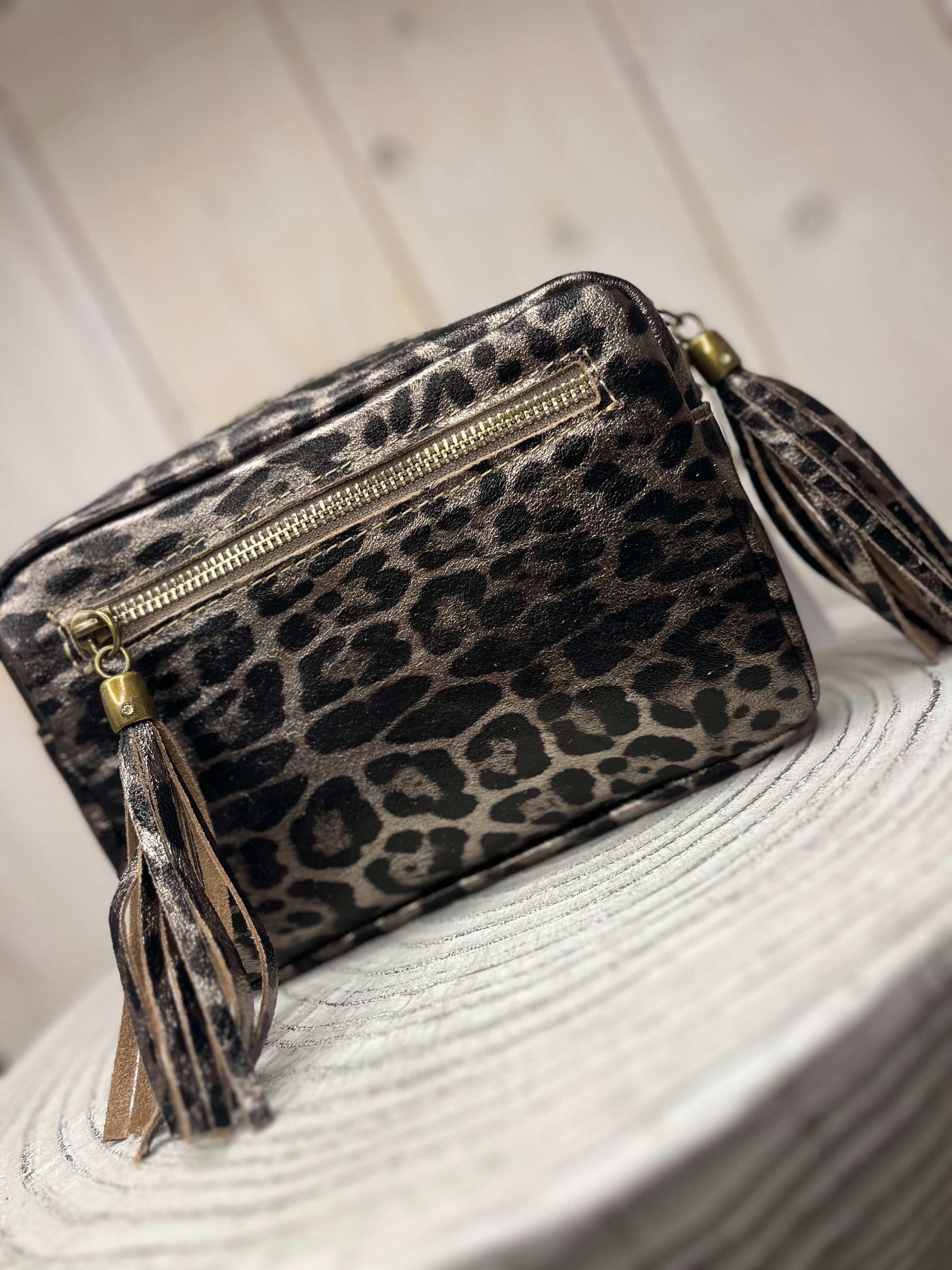 Metallic Leather Camera Bag