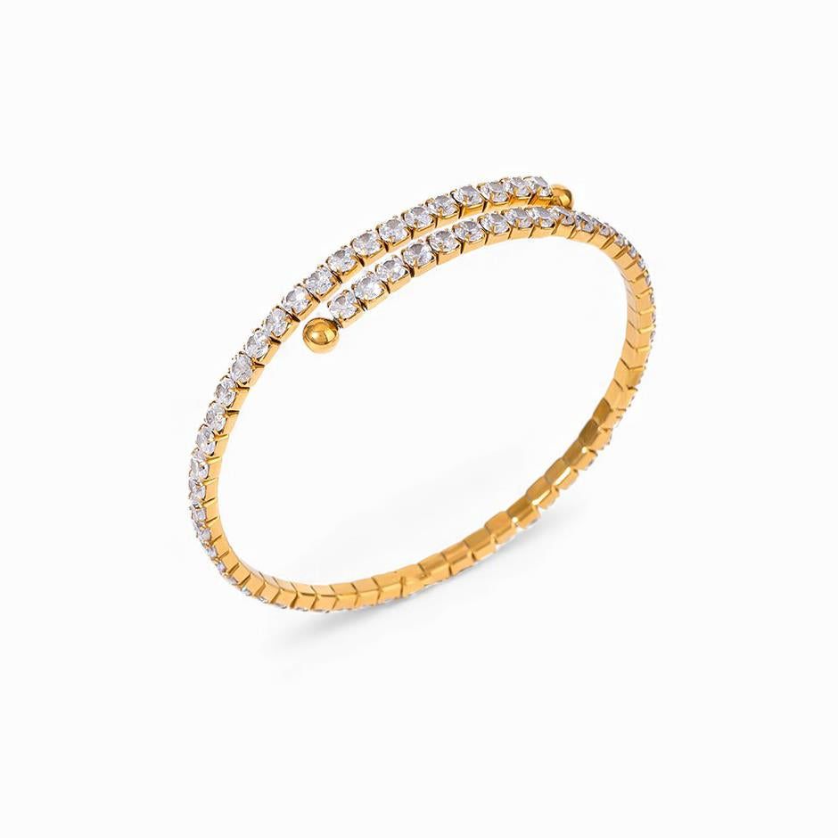 Cubic Zirconia Wraparound Bracelet