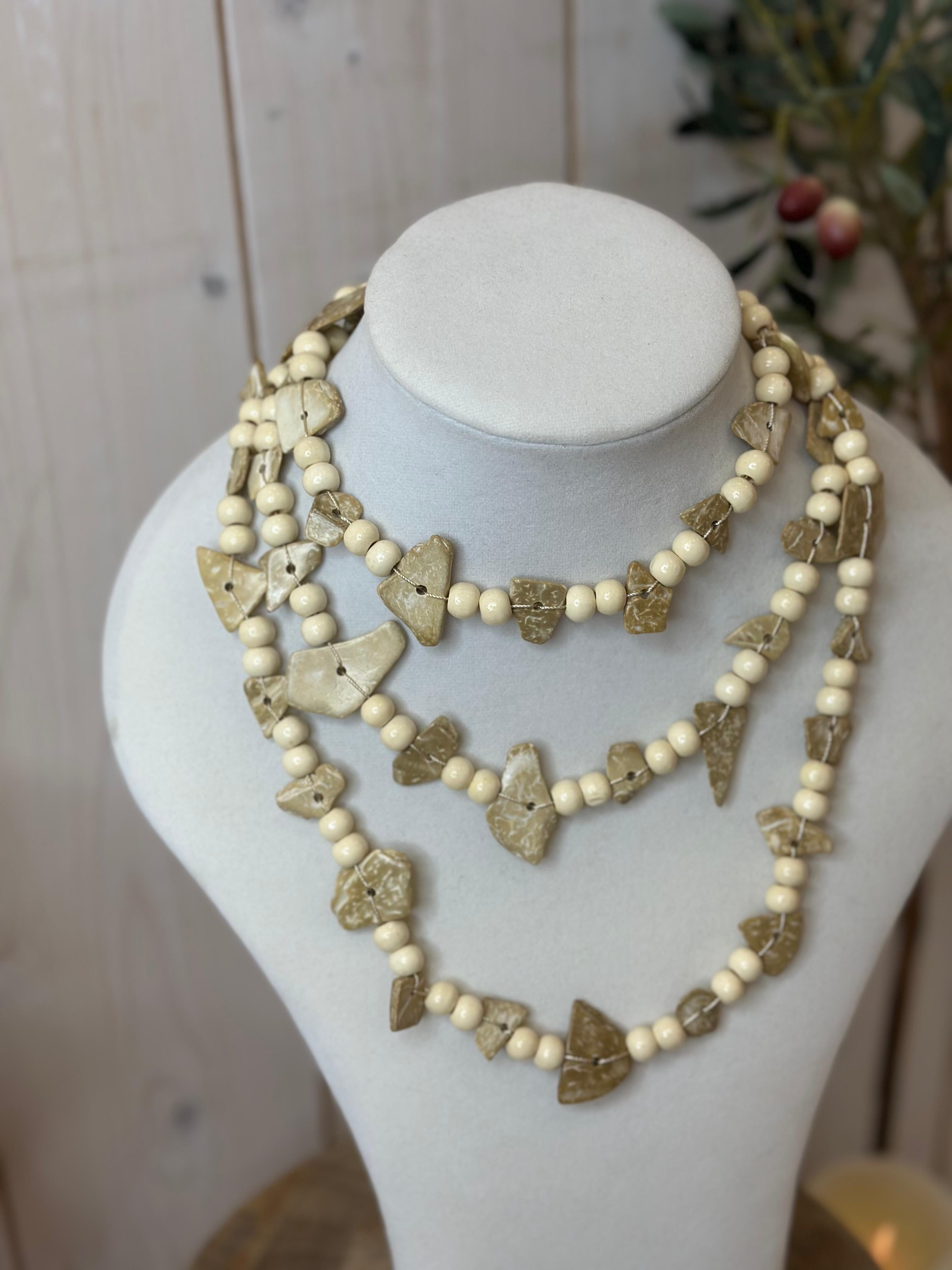 Coconut Wood Long Necklace