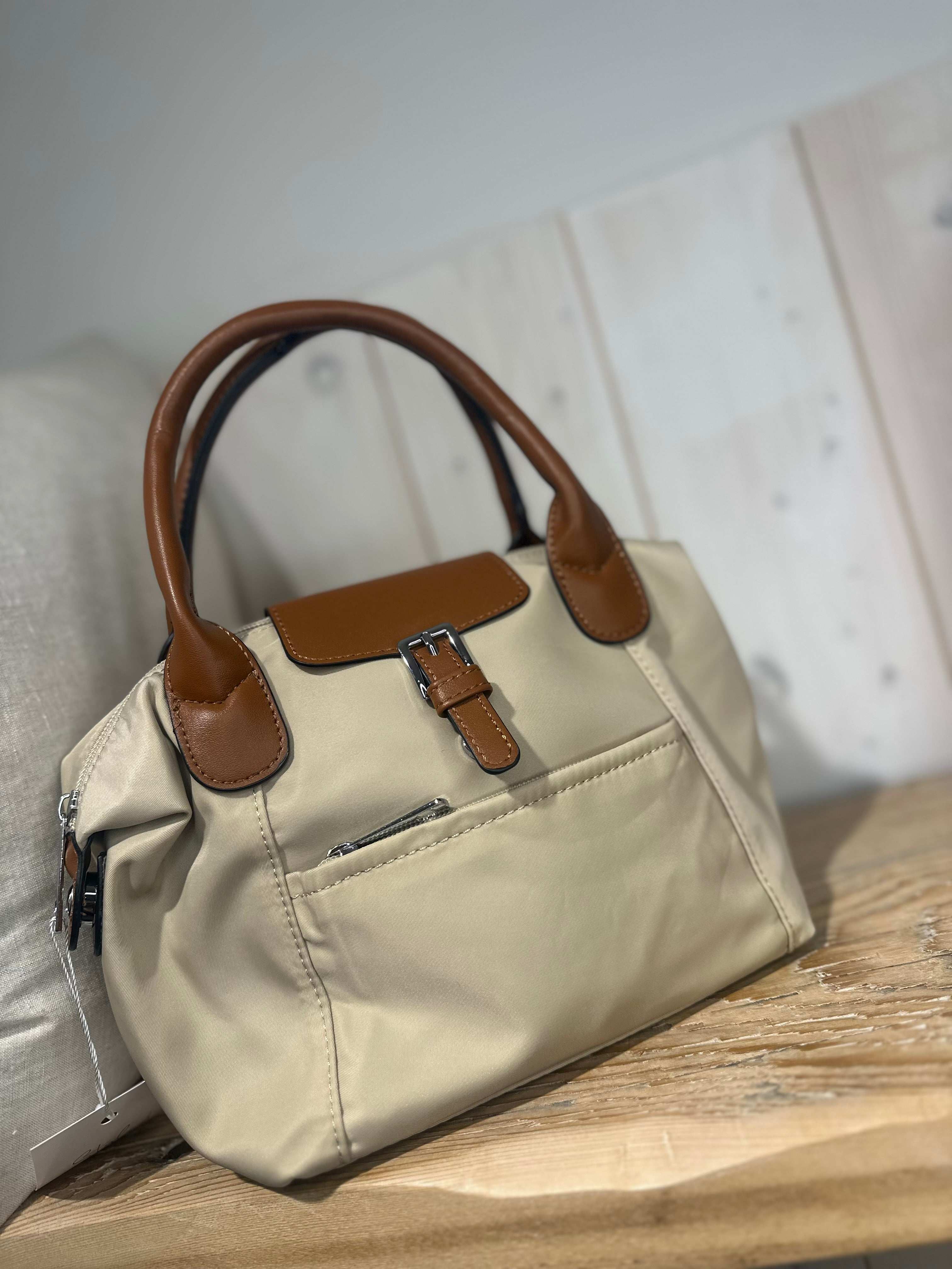 Cream Satchel Style Shopper