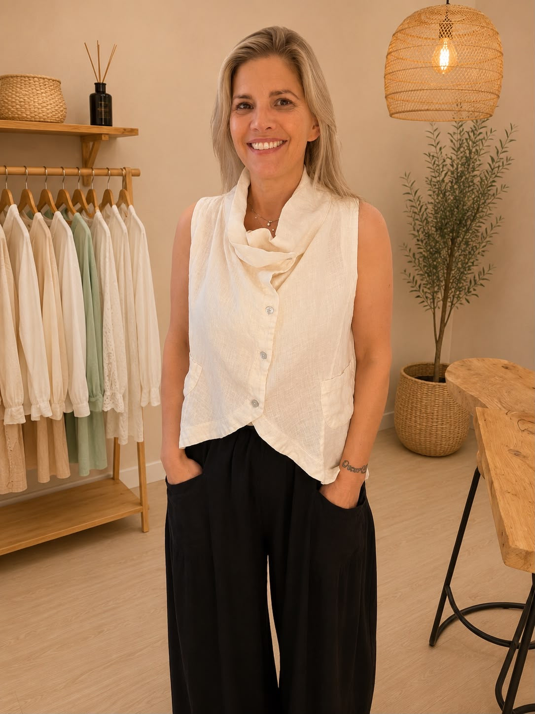 Lynne Button Front Vest