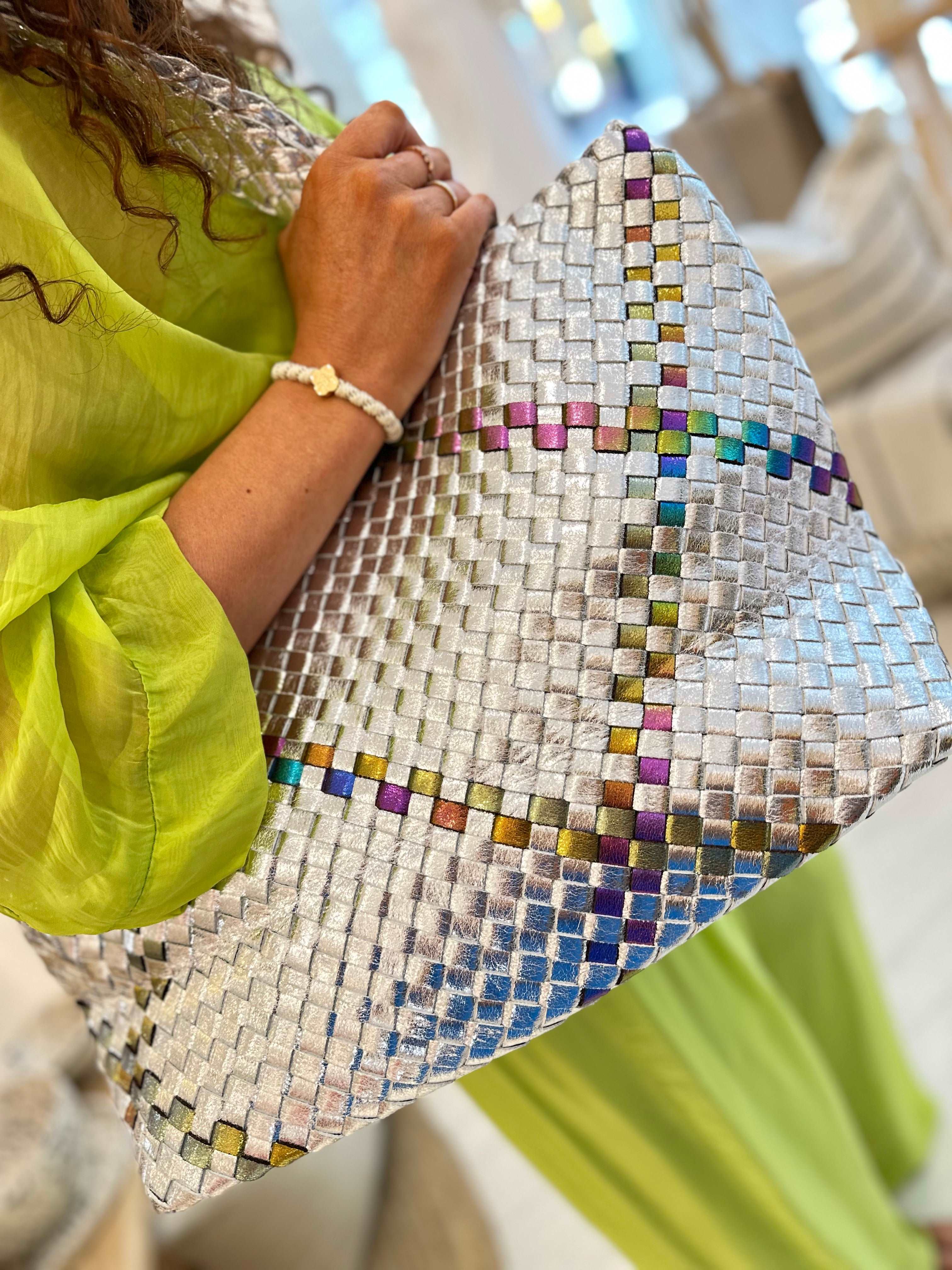 Metallic Weave Handbag
