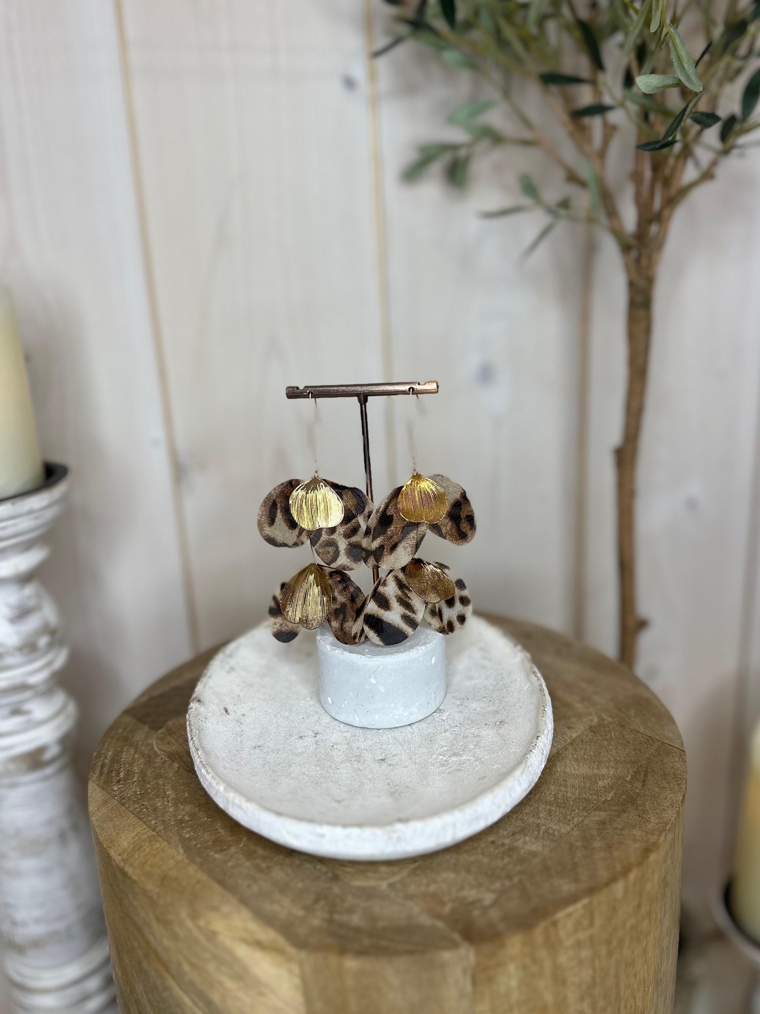 Fabric Flower Earrings