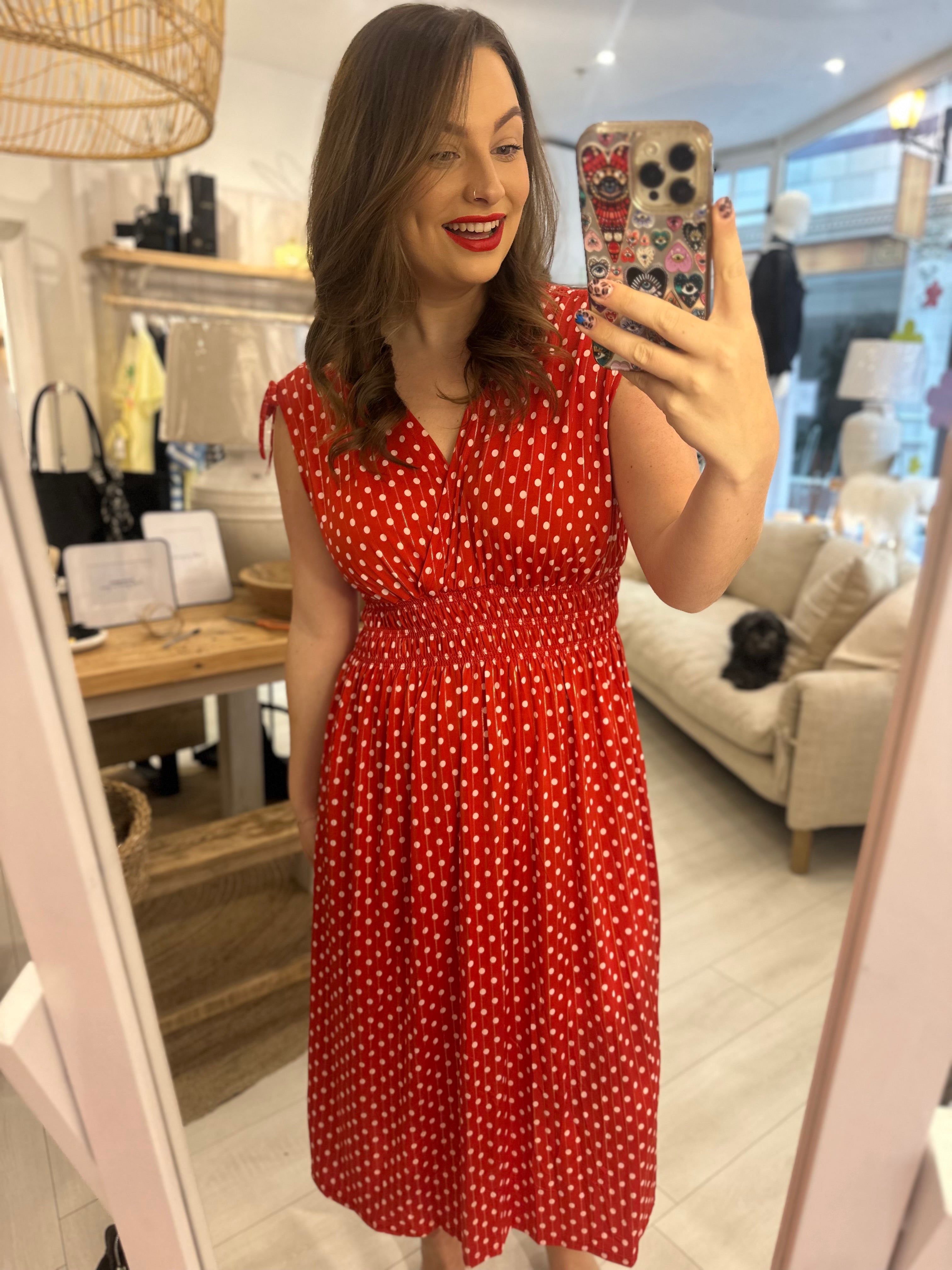 Sally Polka Dot Midi Dress