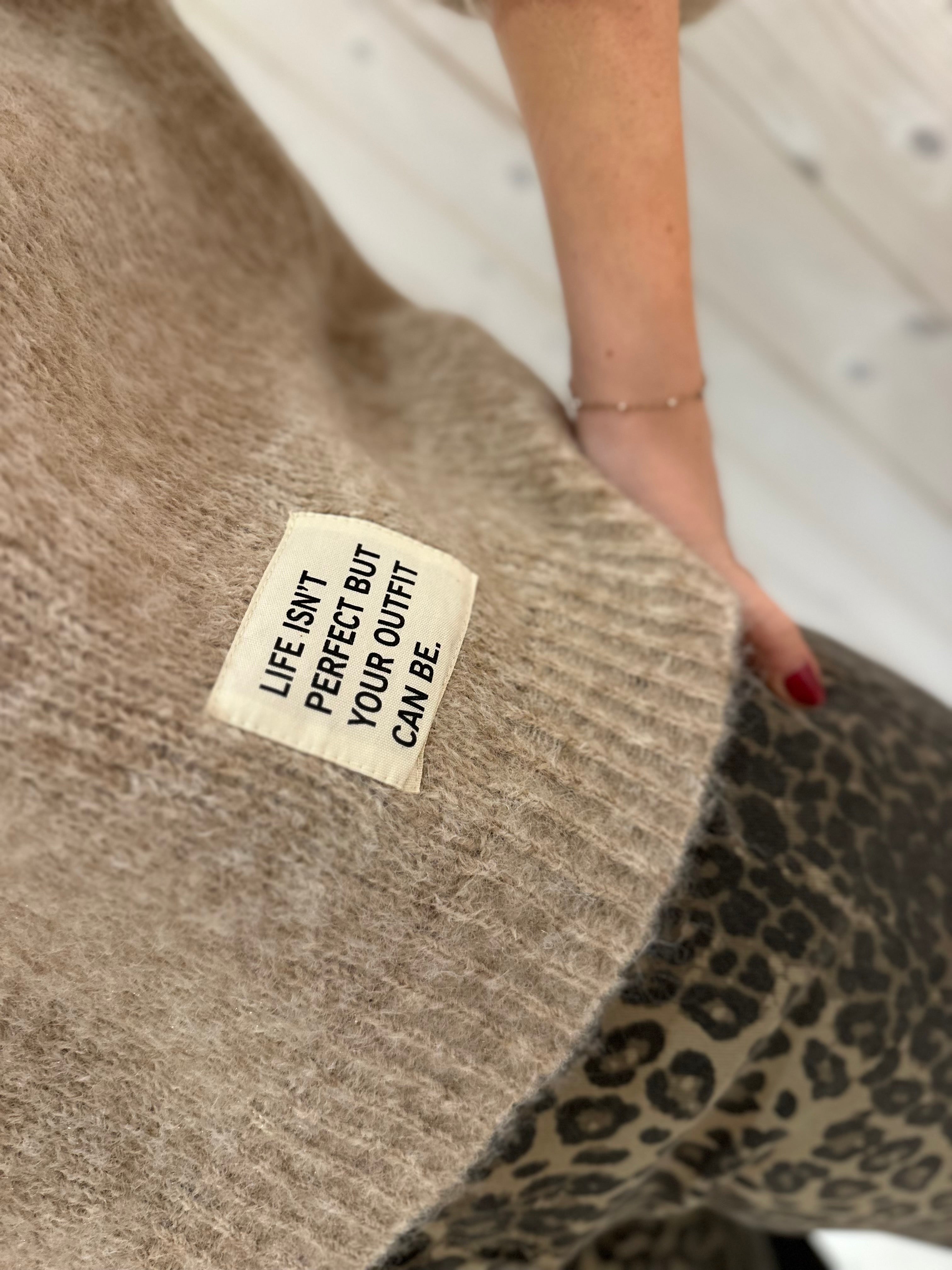 ‘LIFE ISN’T PERFECT’ Knit