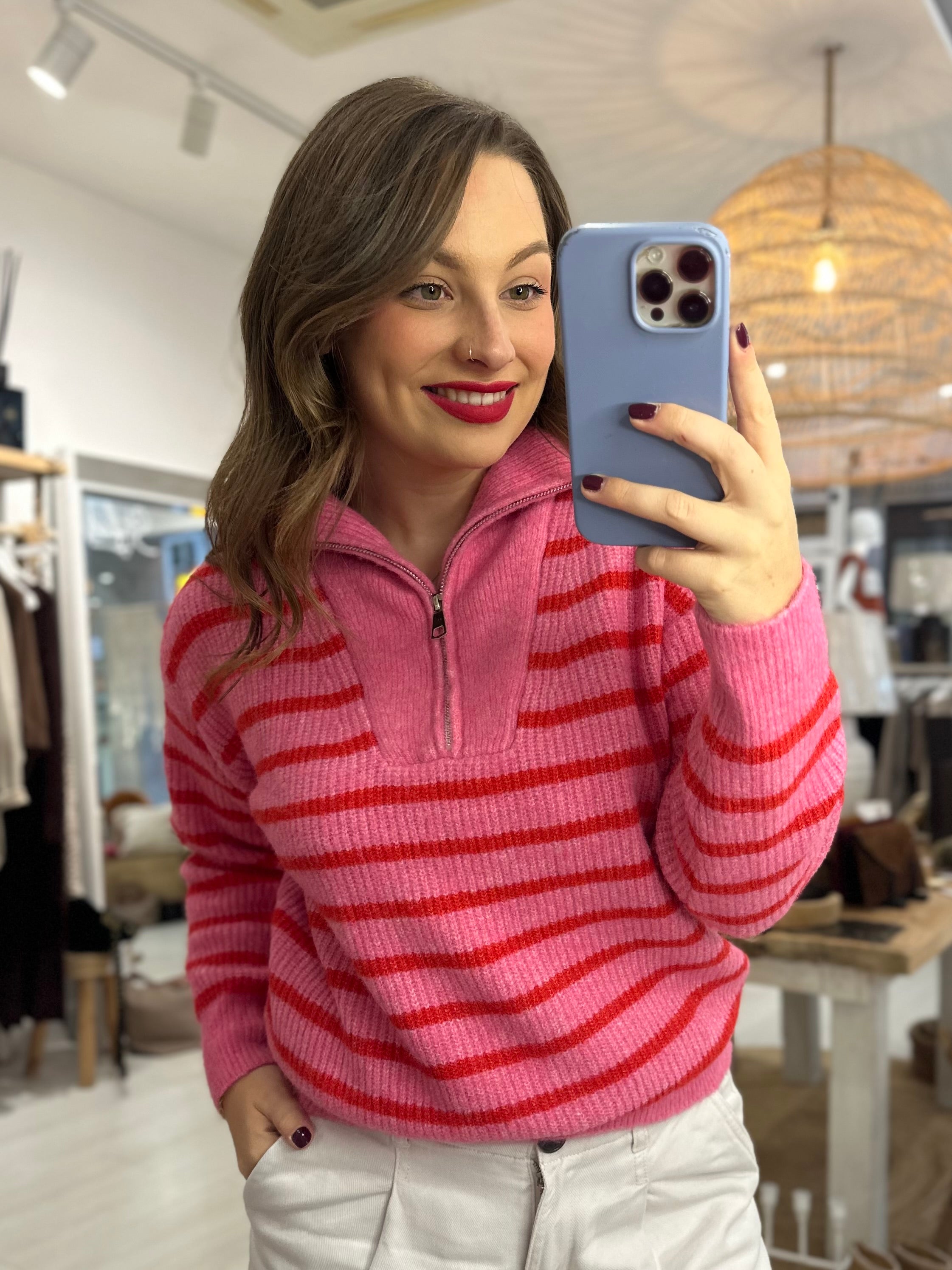 Wren Striped 1/4 Zip Jumper