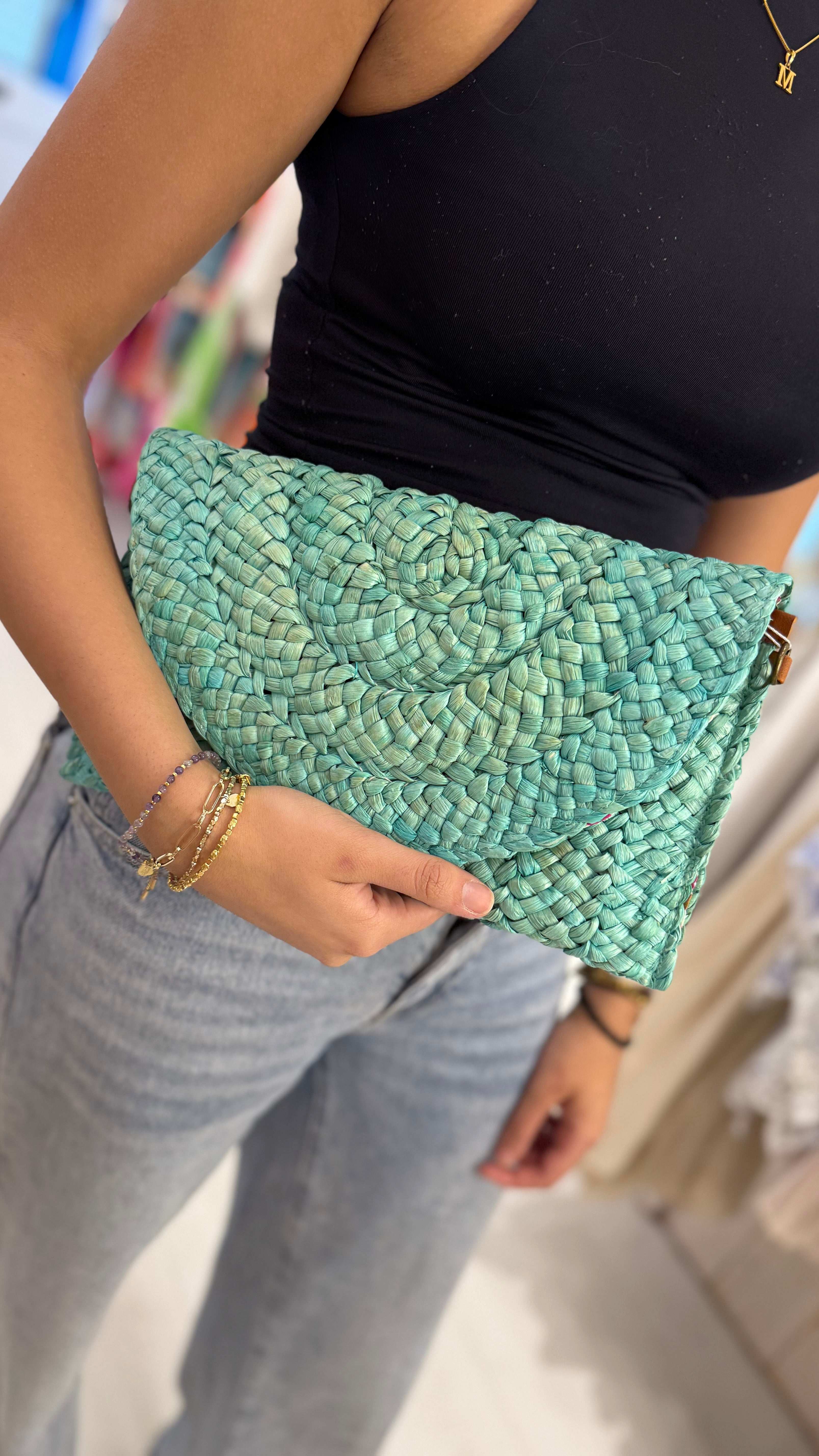 Blossom Straw Clutch
